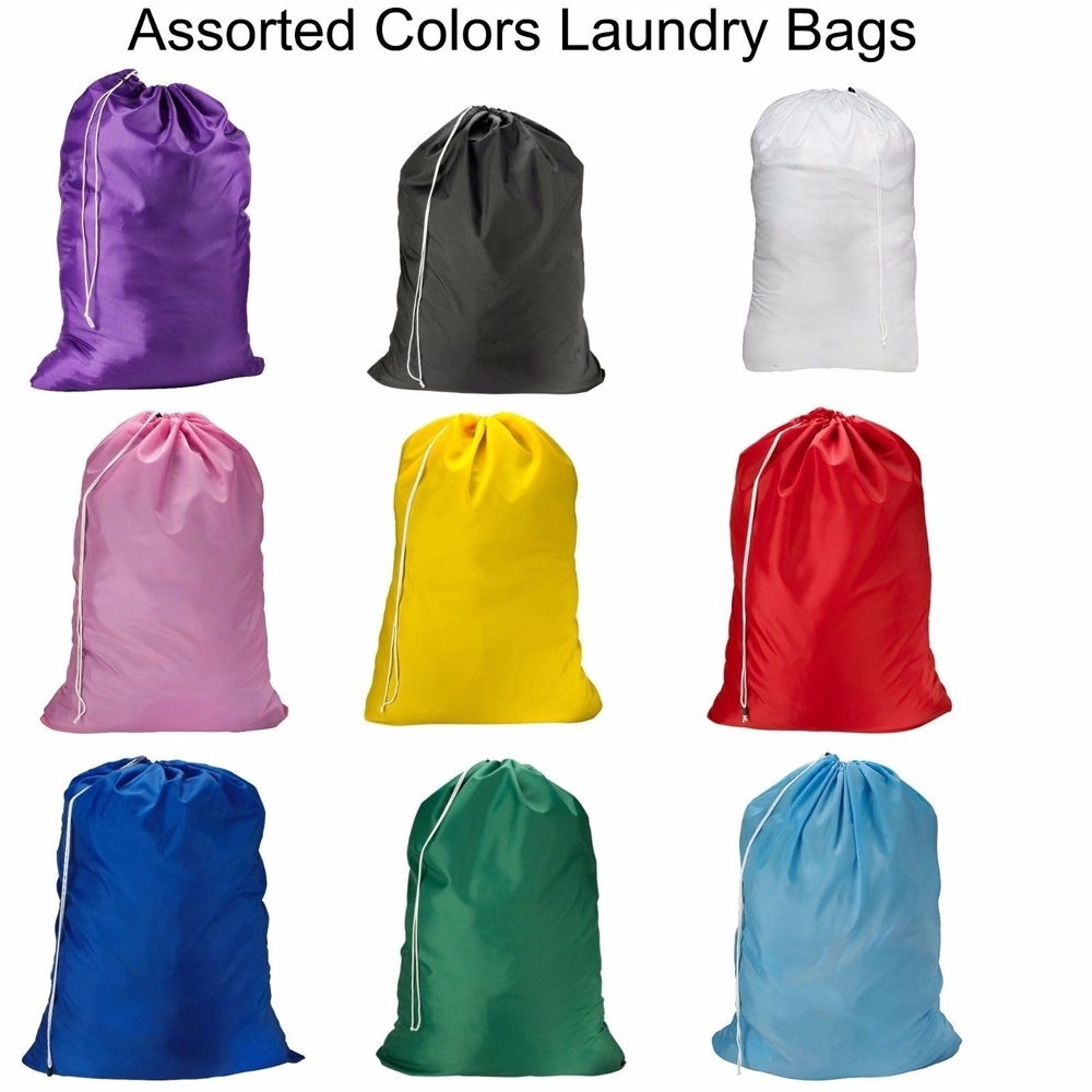 Jumbo Heavy Duty Nylon Laundry Bag 30x40, custom drawstring bag with logo imprint 4