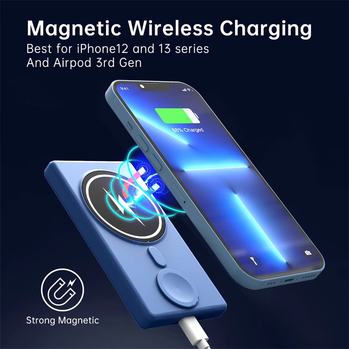 3 in 1 Slim 5000mAh Magnetic Wireless Power Bank 6