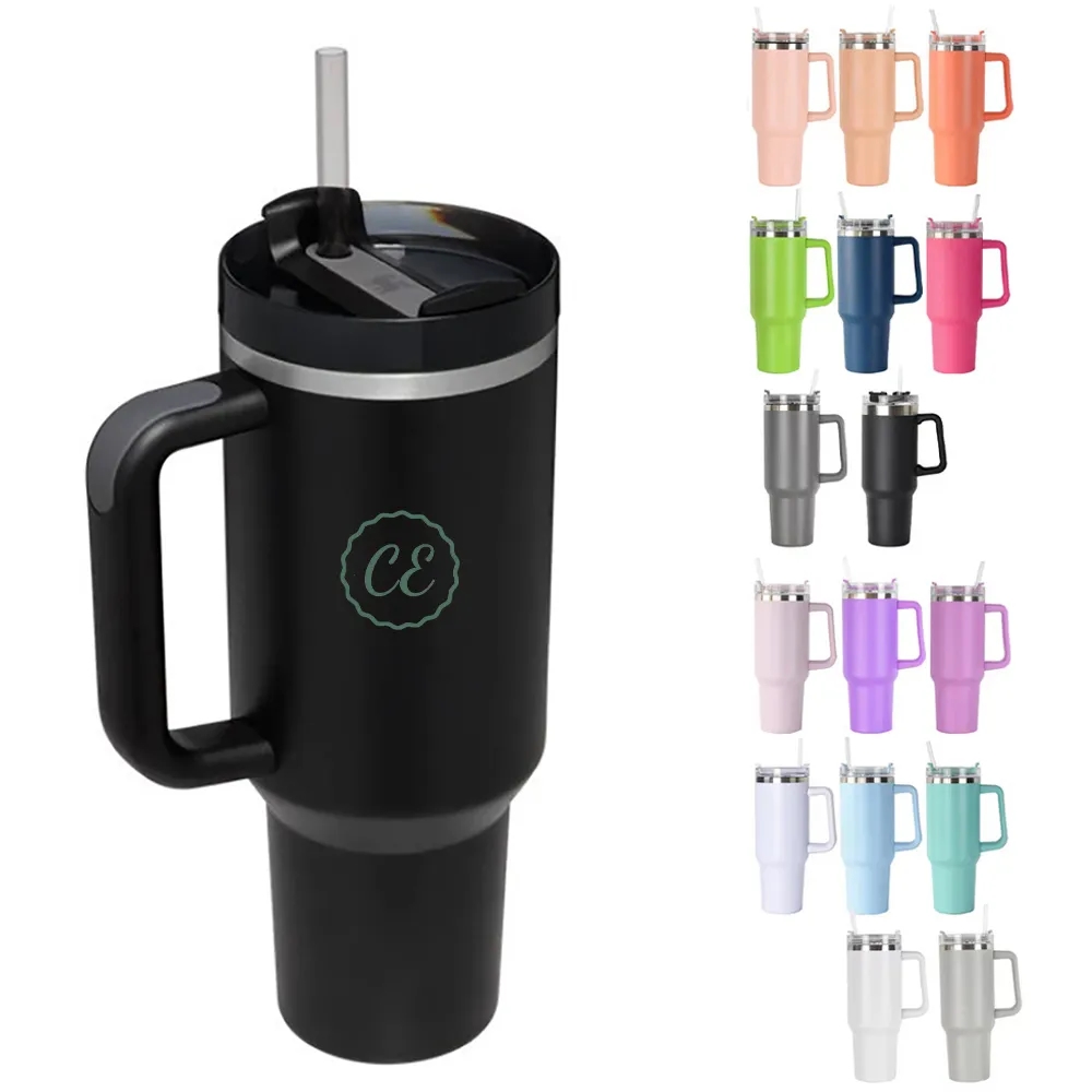 40 oz Tumbler With Handle and Straw Lid Insulated 3