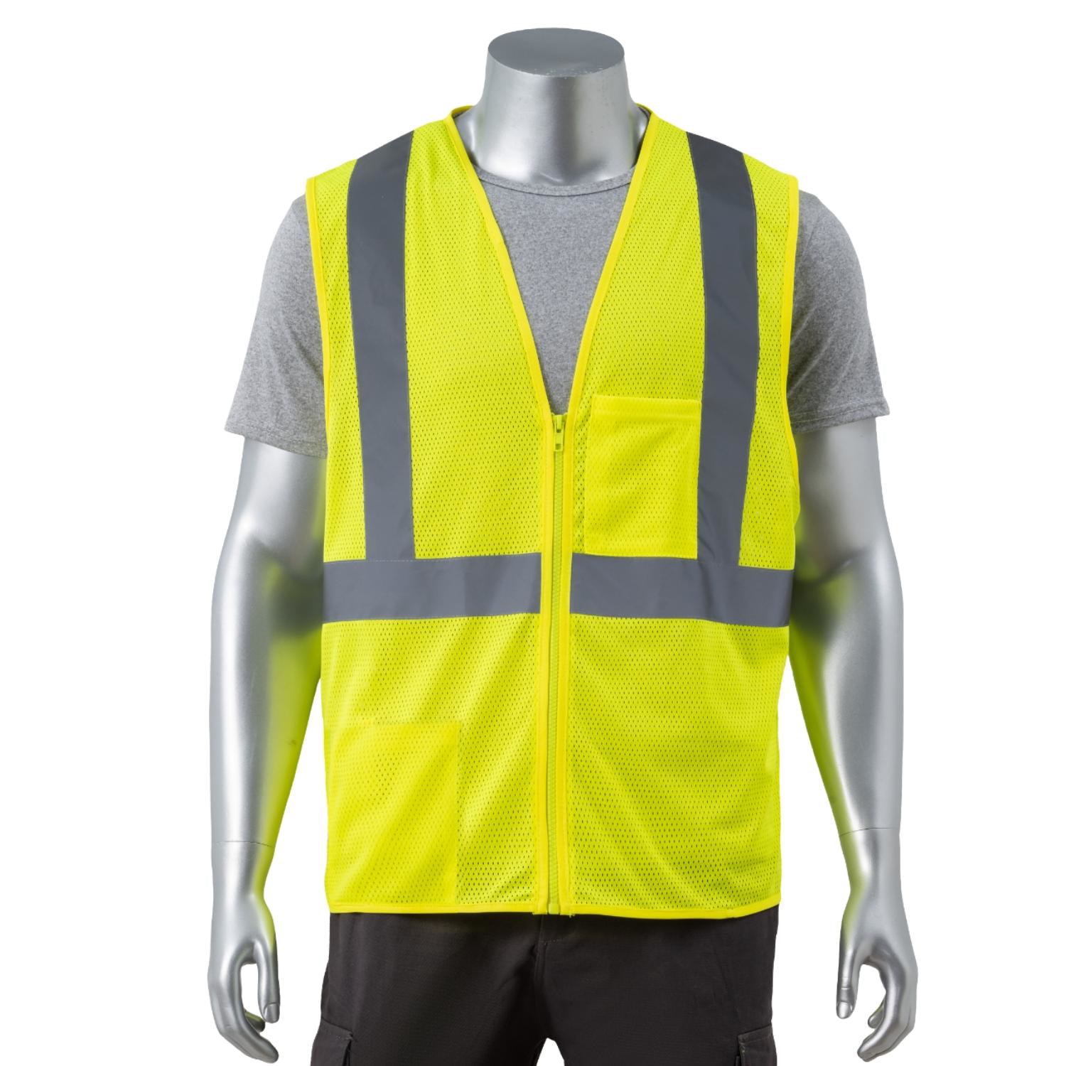 Class 2 Single Band Reflective Tape Safety Zipper Vest With Pocket 5