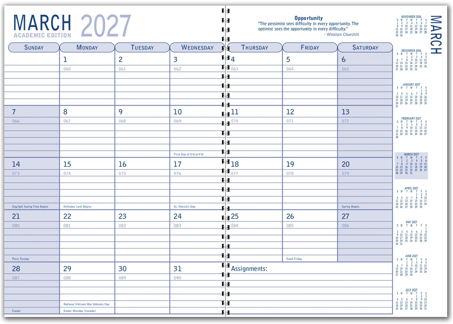 CUSTOM FULL COLOR SPIRAL ACADEMIC PLANNER 18