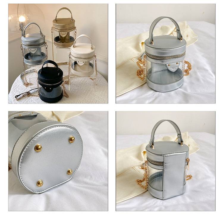 PU Leather Clear Crossbody Bucket Bag 6