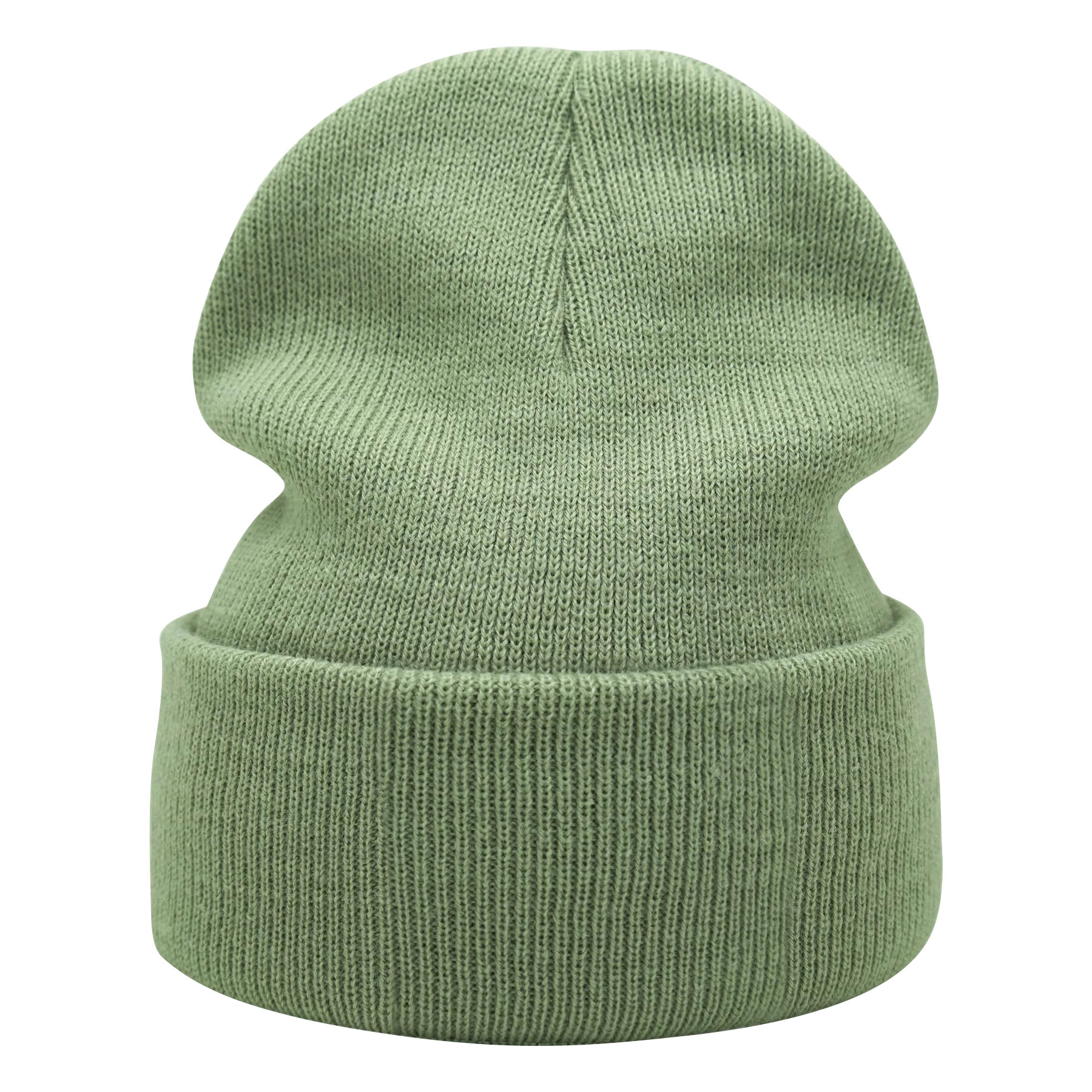 Embroidery Curled Solid Classic Beanie Knitted Cap 17