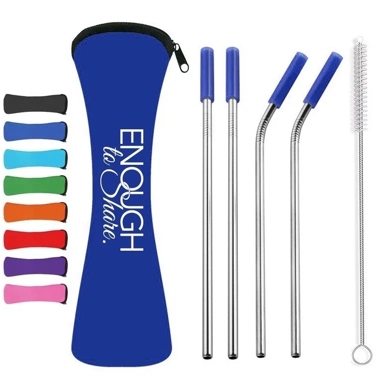 4 Straws in Neoprene Pouch 4