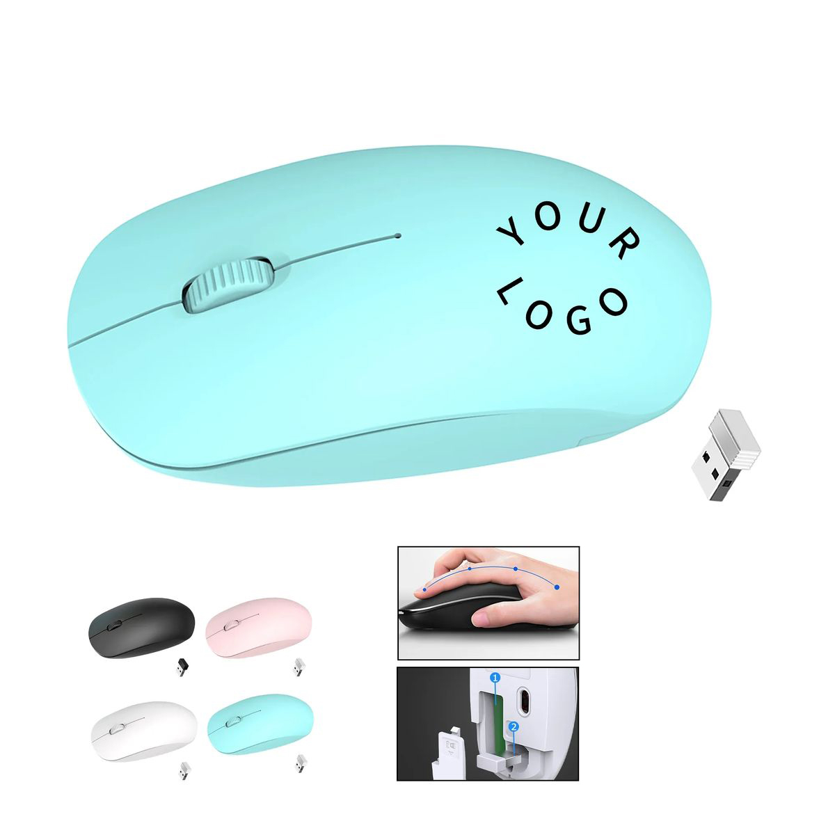 Compact ABS Plastic Wireless Mouse for Office Use 2