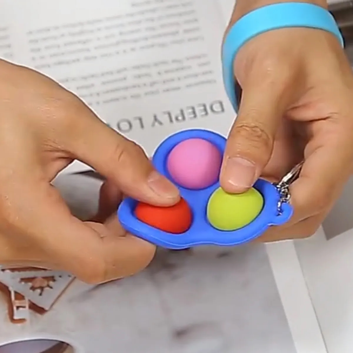 Round Pop Bubble Fidget Sensory Toy Keychain 7