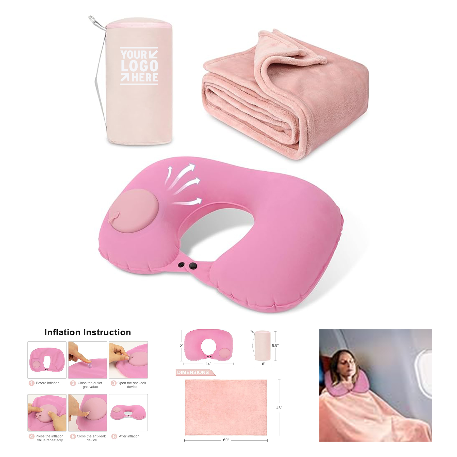 Neck Pillow Travel Blanket