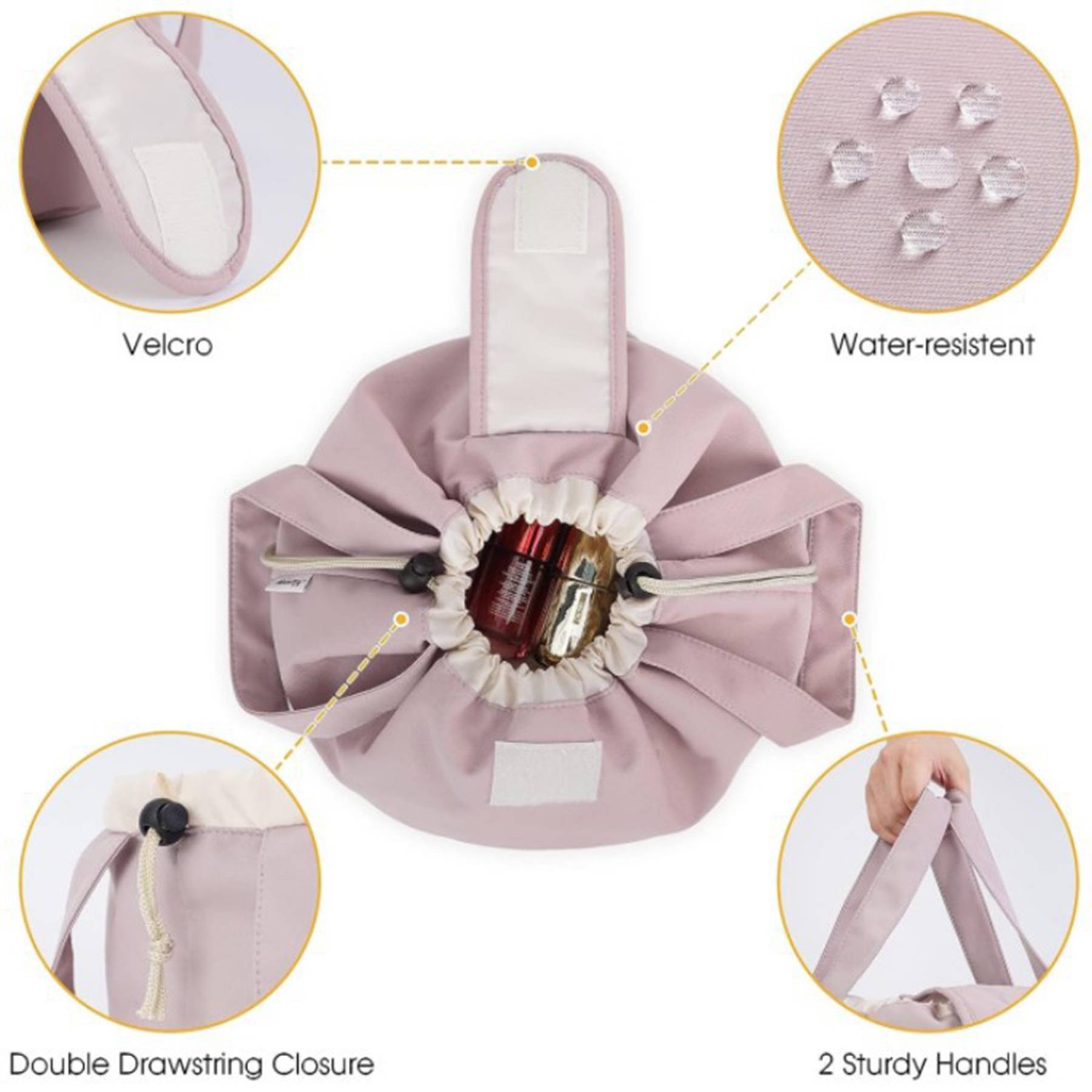Large Capacity Portable Drawstring Cosmetic Bag 2