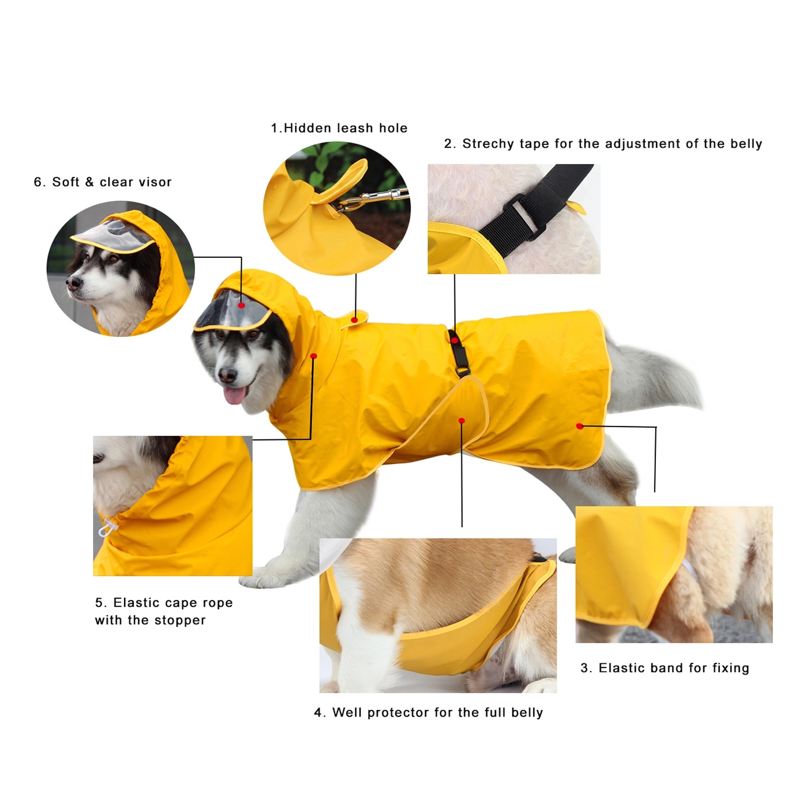 Waterproof Dog Raincoat with Hood 5