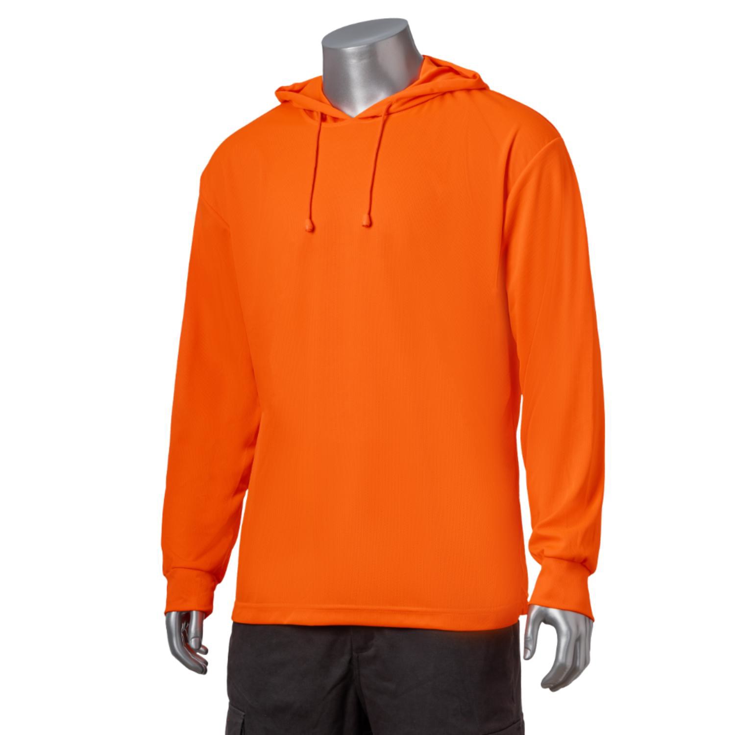 Non-ANSI Hi Viz Long Sleeve Hooded Safety T-Shirt 6