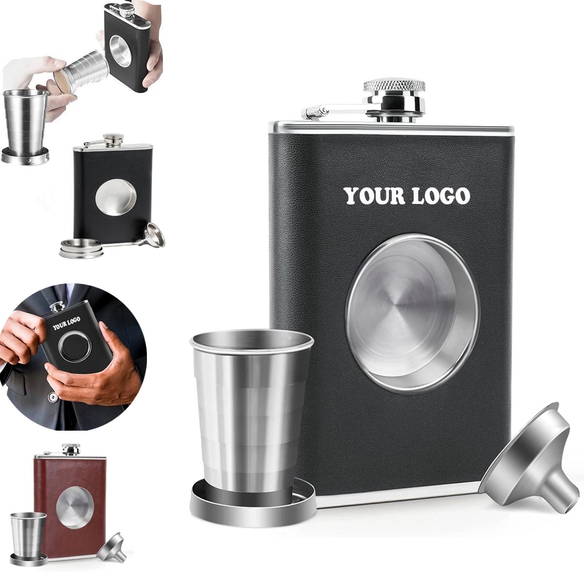 Whiskey Hip Flask With Collapsible Shot Glass & Funnel 3
