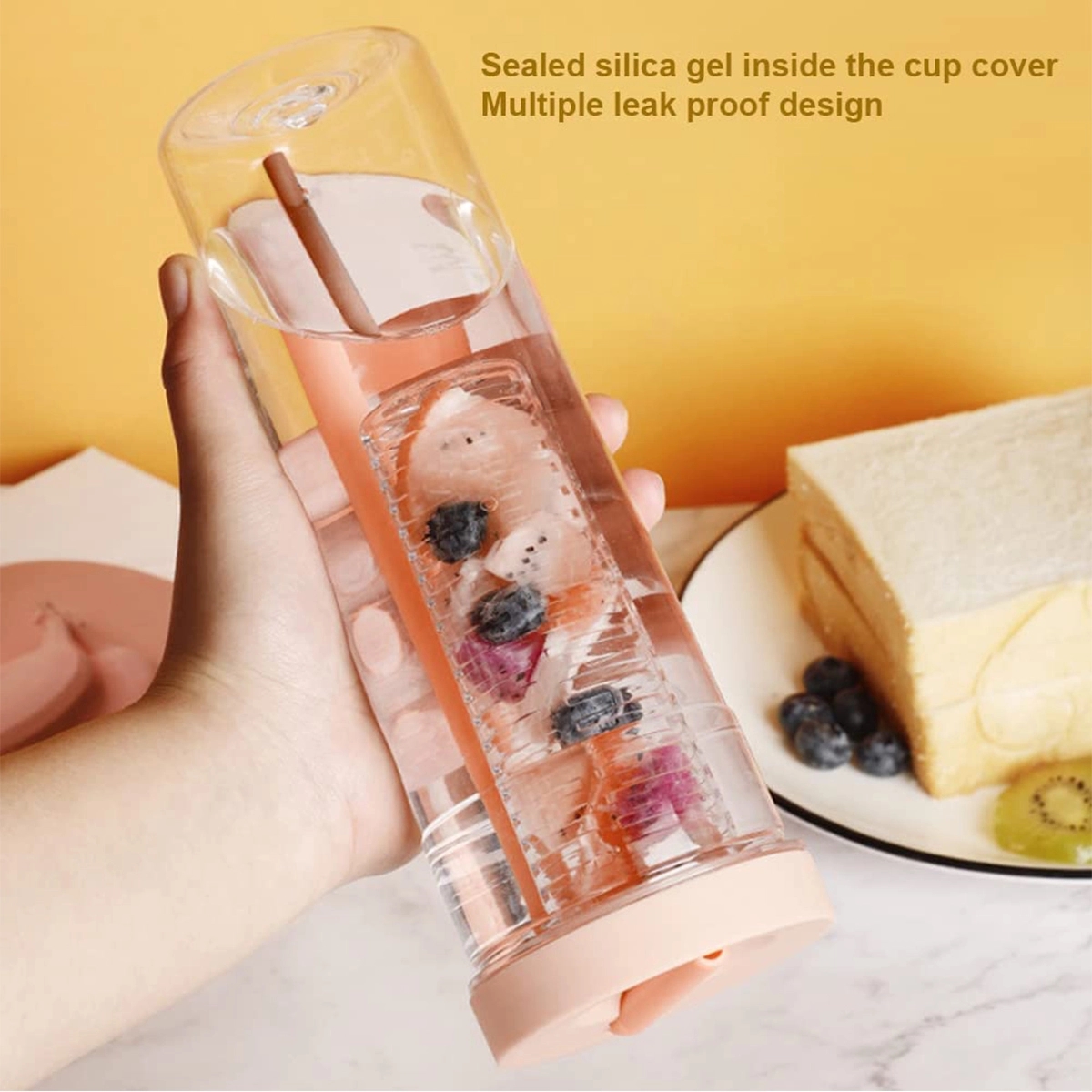 Fruit Infuser Water Bottles With Straw 3
