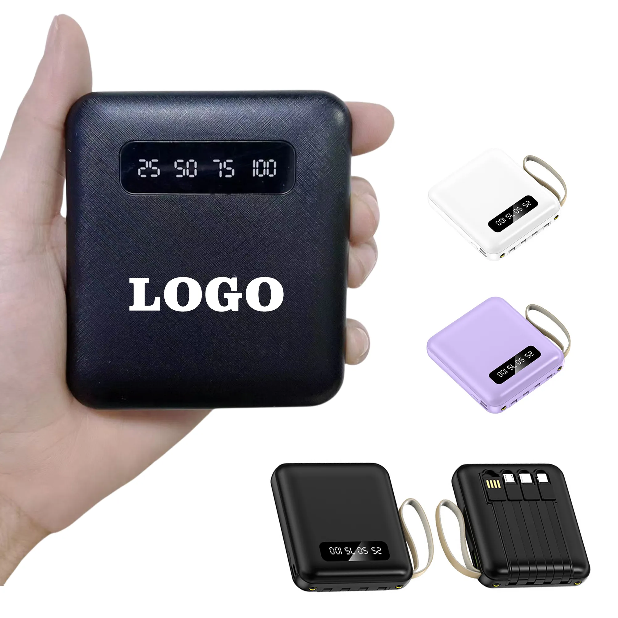 10000 mAh Mini Portable Power Bank With Dual LED Lights
