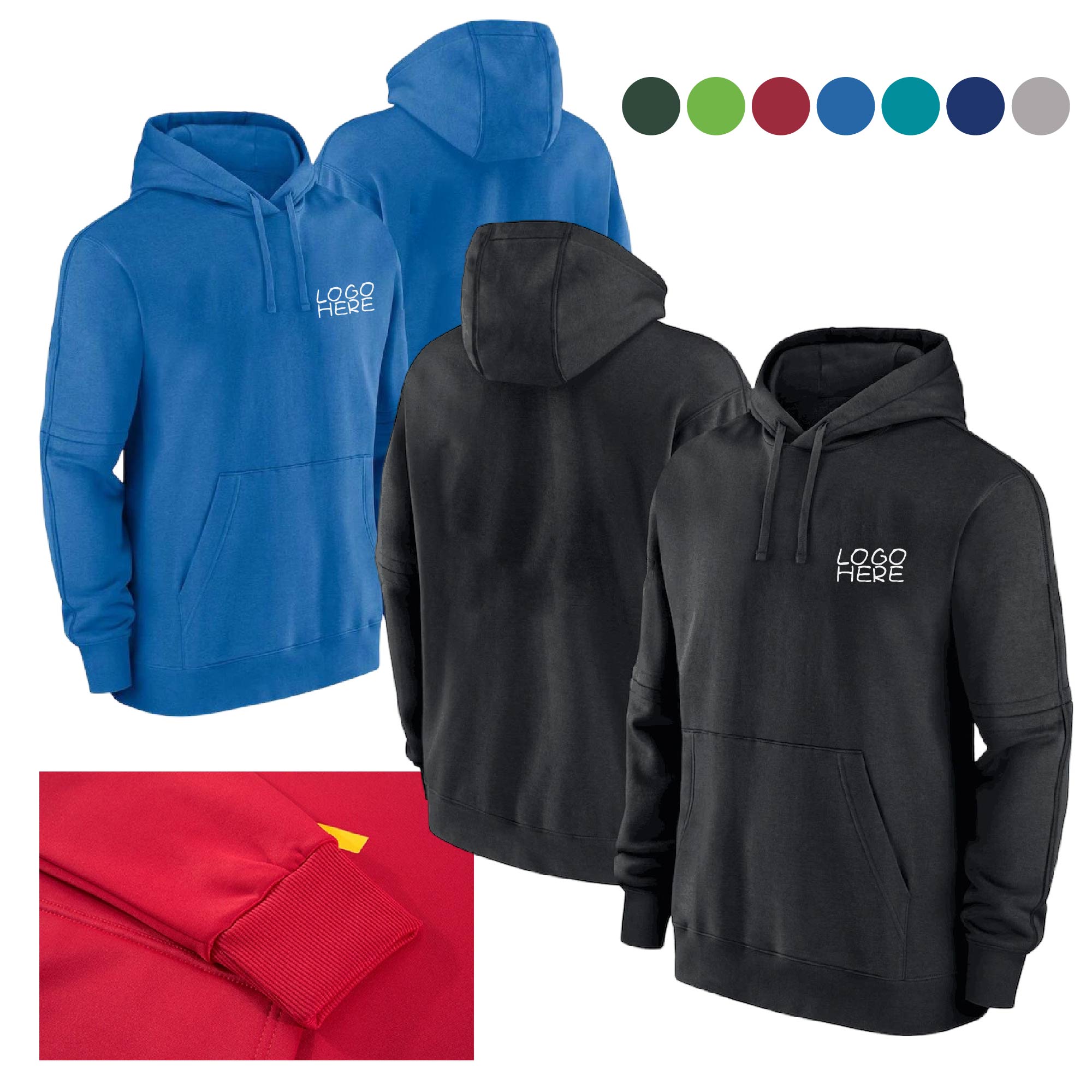 Unisex Stock Drop Shoulder Hoodie, custom hoodie or sweatshirt with logo imprint 1