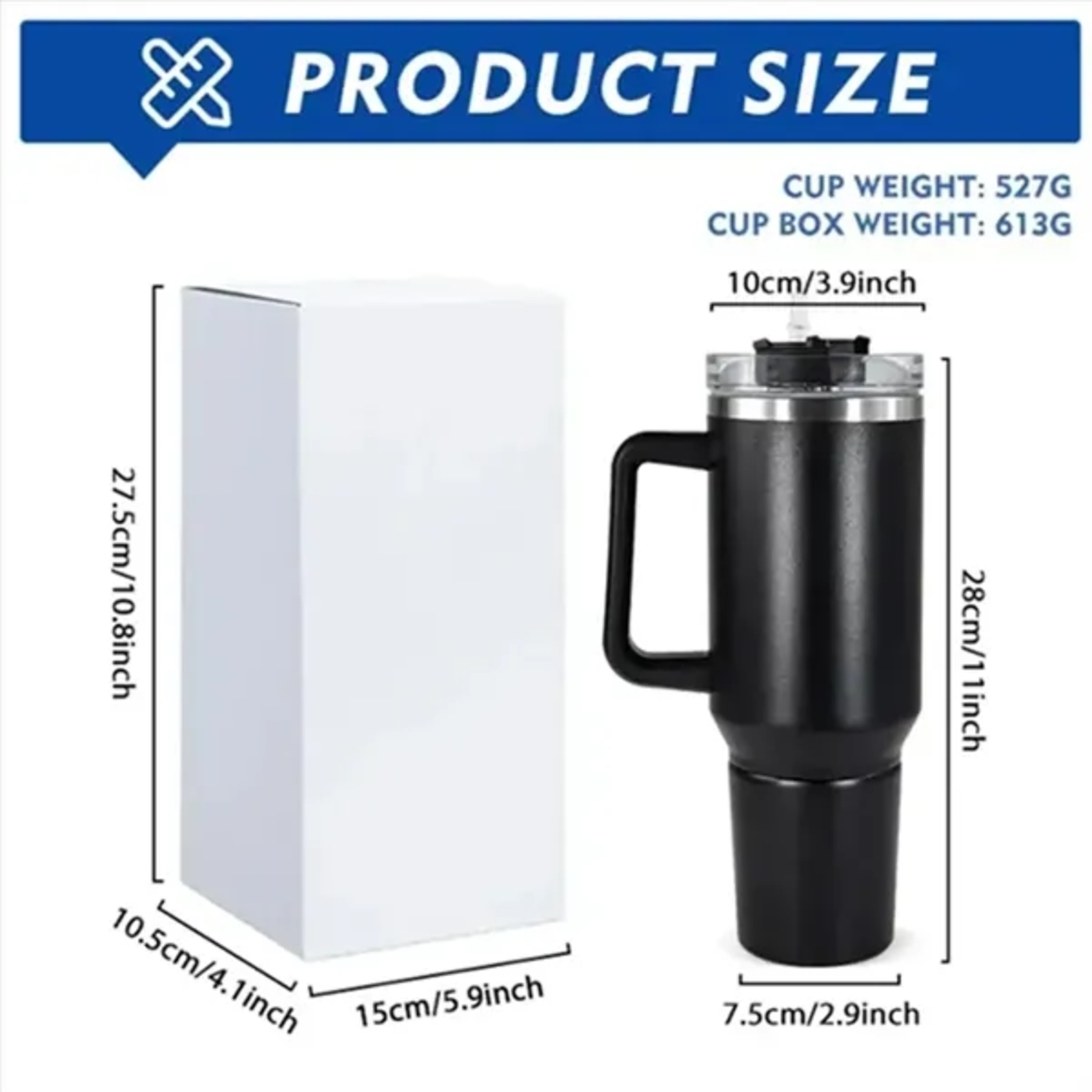 40oz Powder Coated Split Tumbler
 1