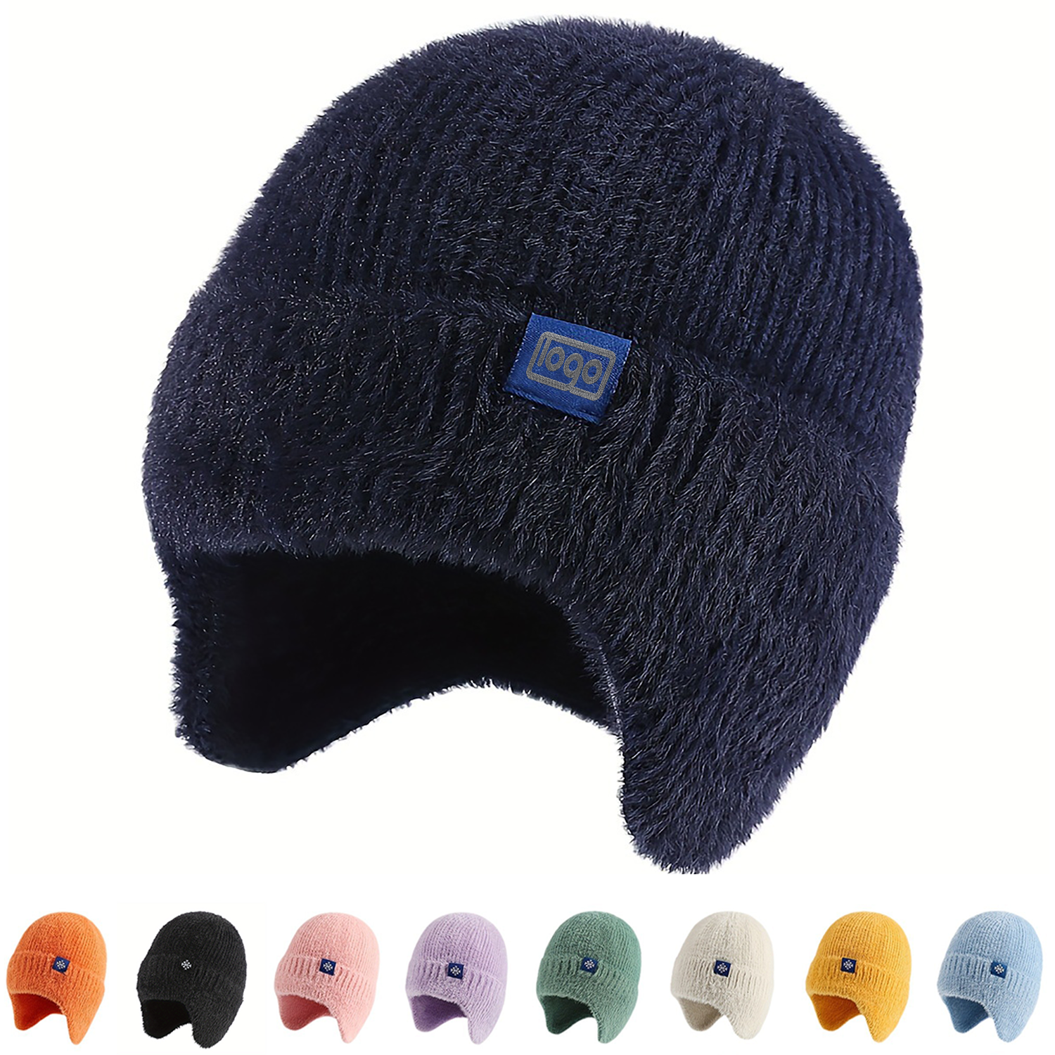 Winter Earflap Knit Hat 1