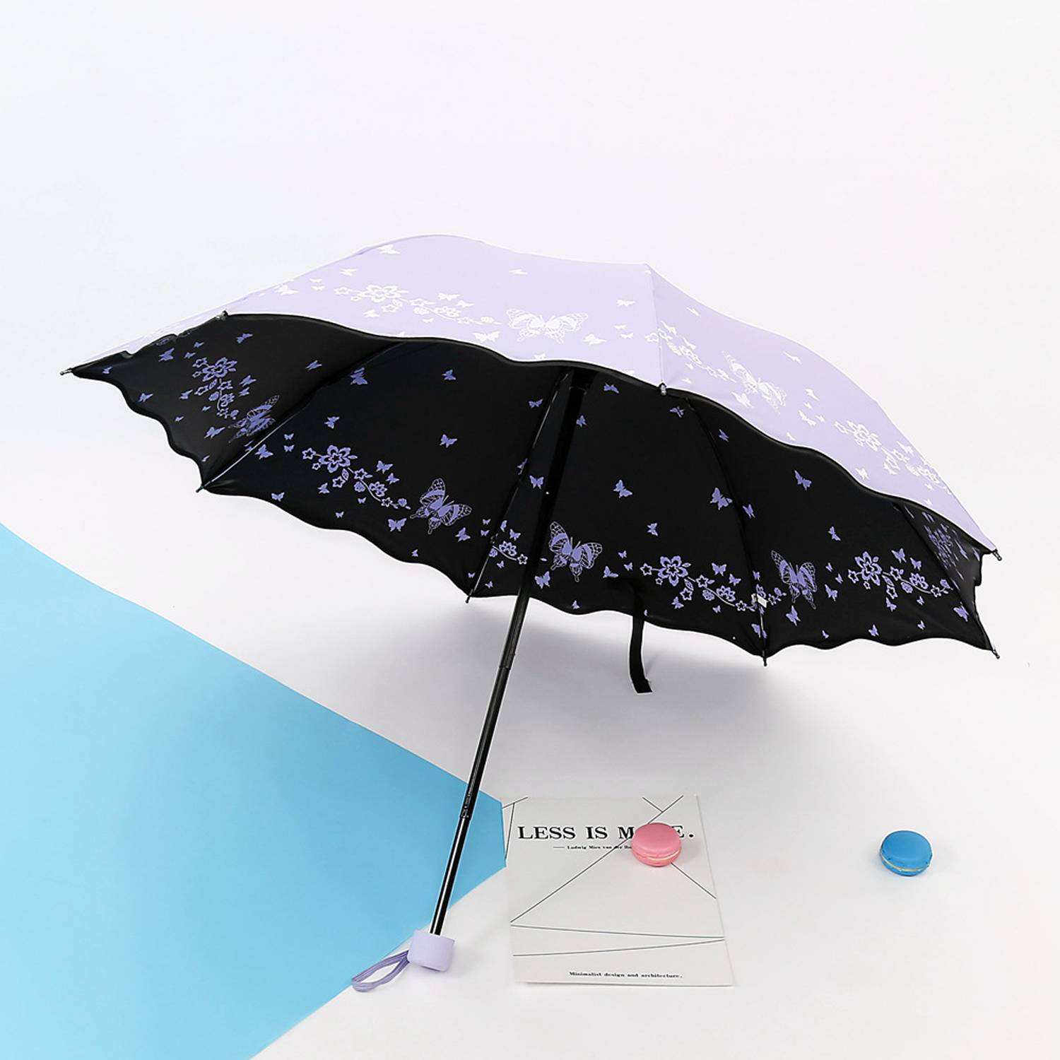 Double Sided Printed Umbrella W/ Lotus Leaf Edge 5