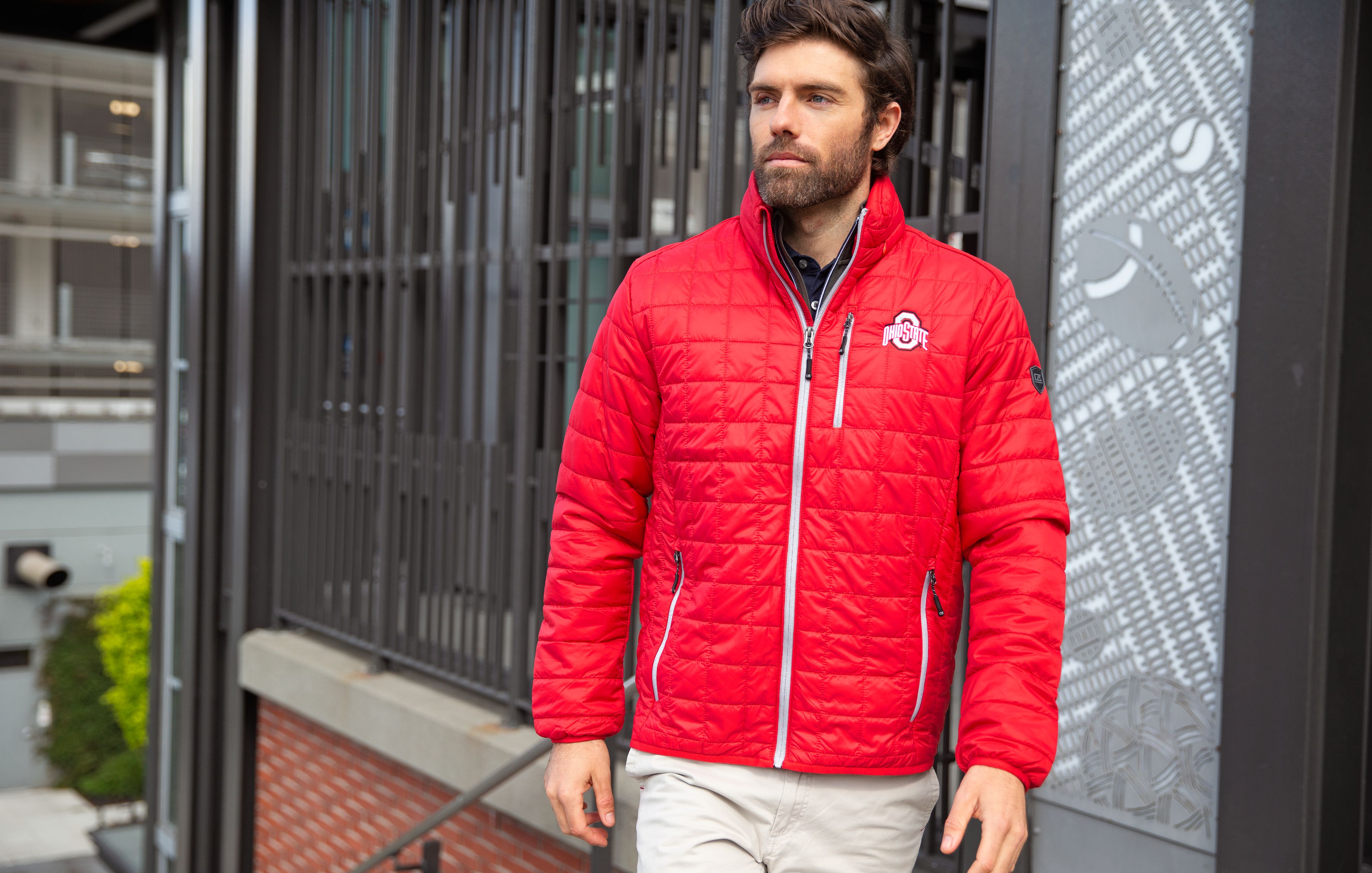 Cutter & Buck Rainier Recycled Insulated Puffer Mens Full Zip Jacket 110