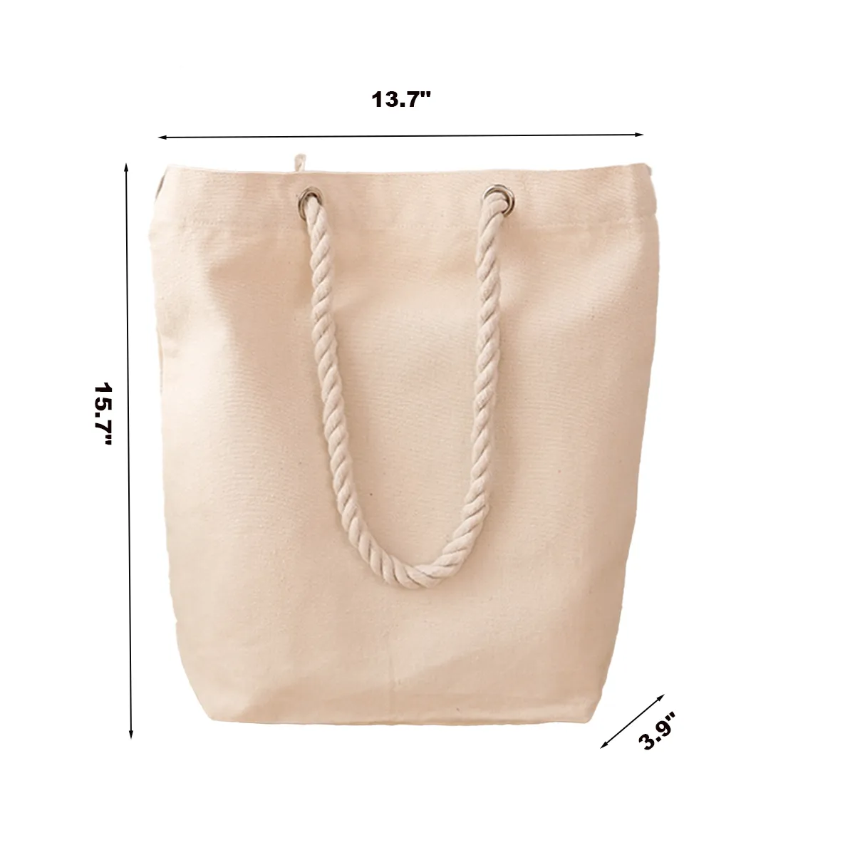 Reusable Canvas Beach Rope Handle Bulk Tote Bag 3