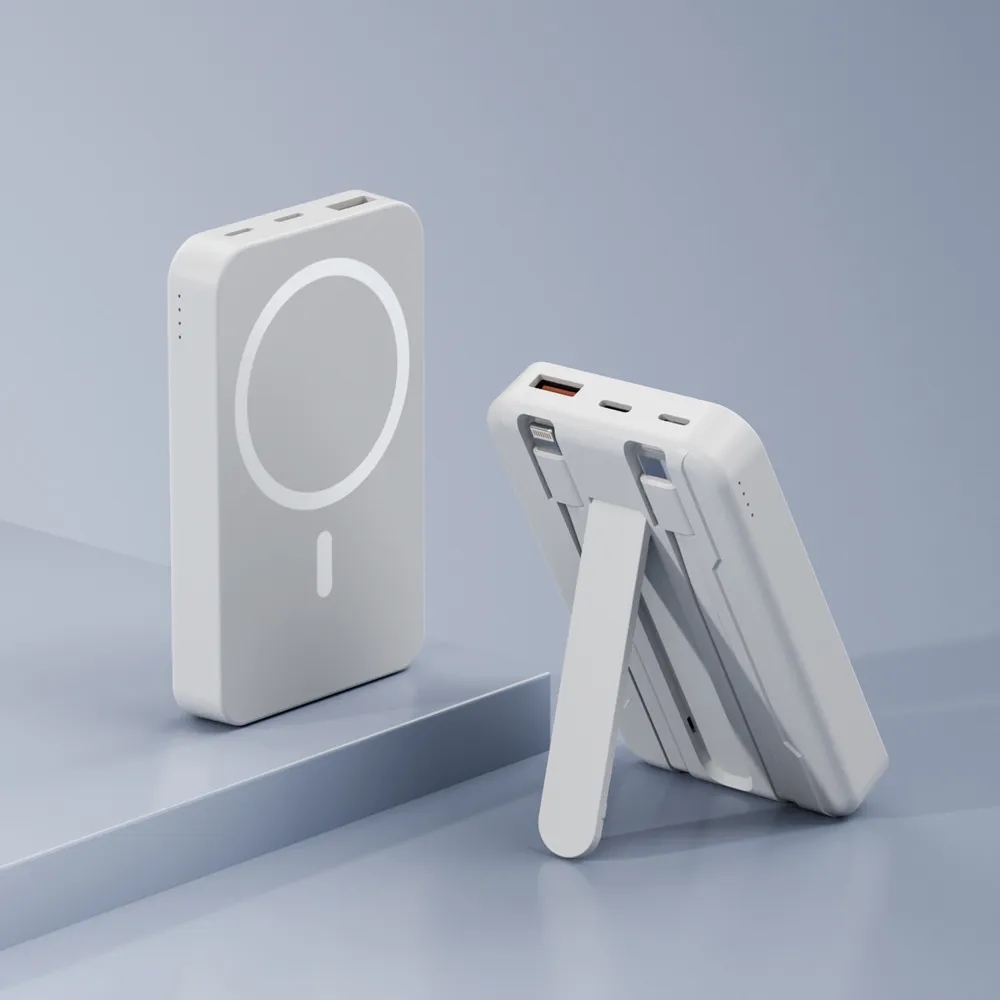 10000mAh Magnetic Power Bank with Stand & Built-in Cables 3