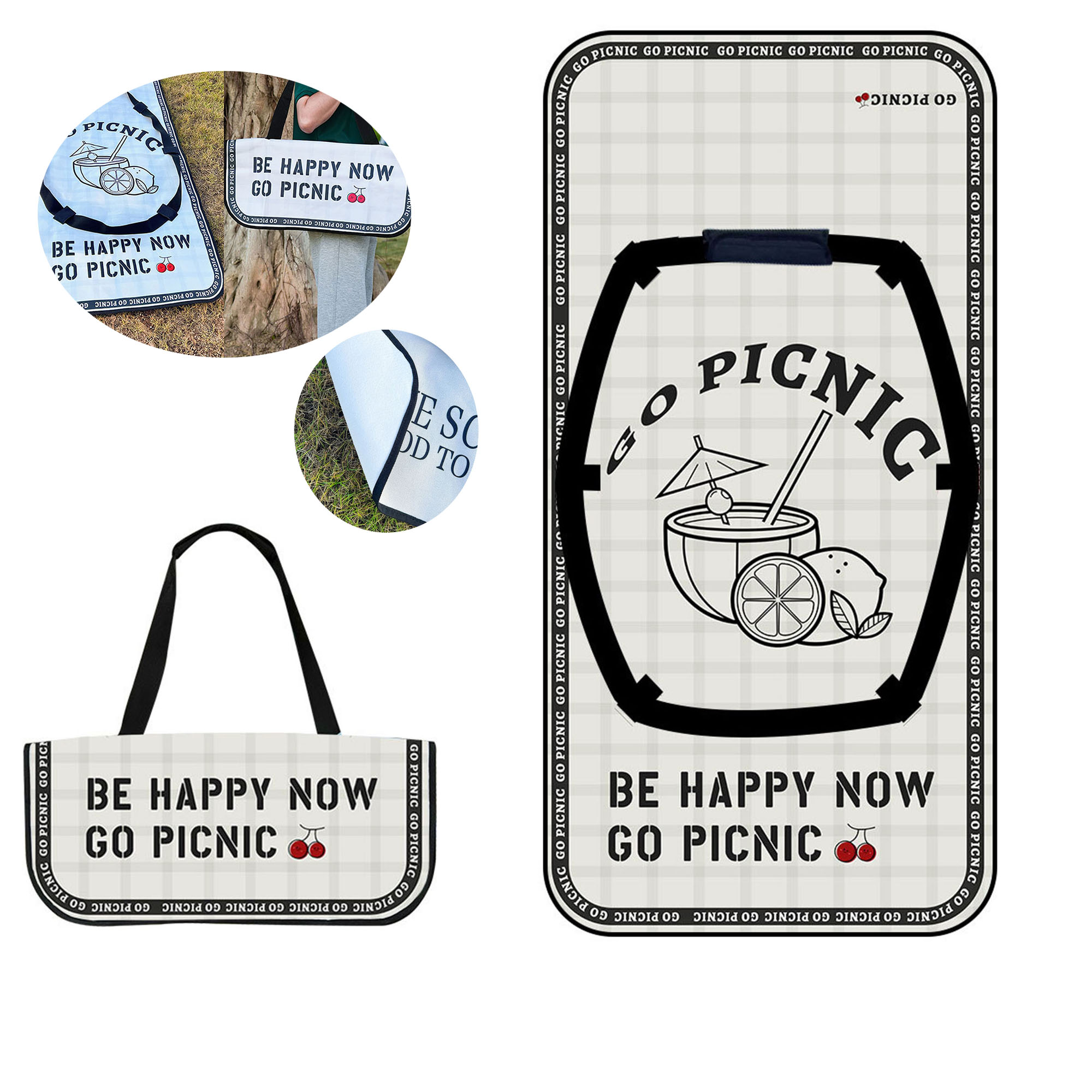 Collapsible Shoulder Strap Picnic Blanket 1