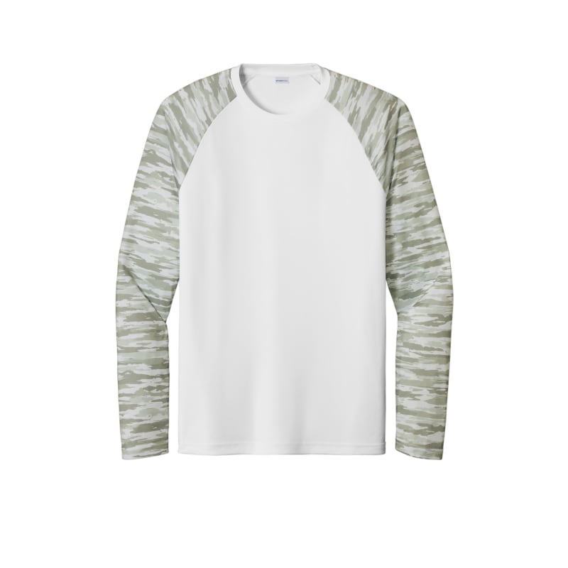 Sport-Tek Drift Camo Colorblock Long Sleeve Tee 14