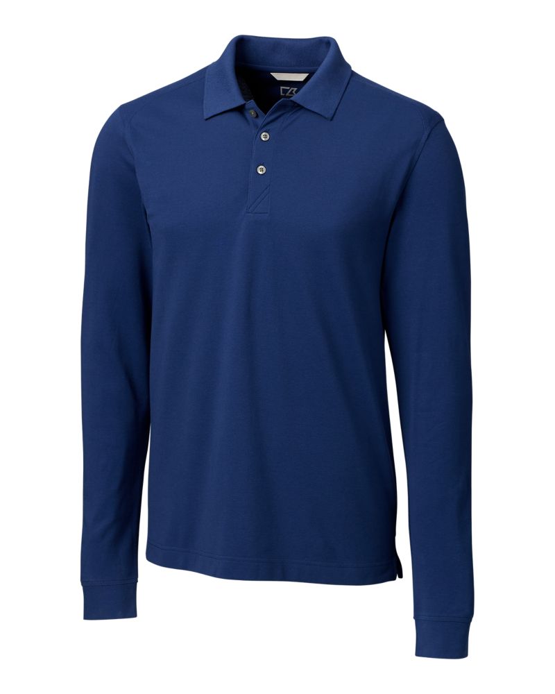 Cutter & Buck Advantage Recycled Cotton-Blend Pique Mens Long Sleeve Polo 20