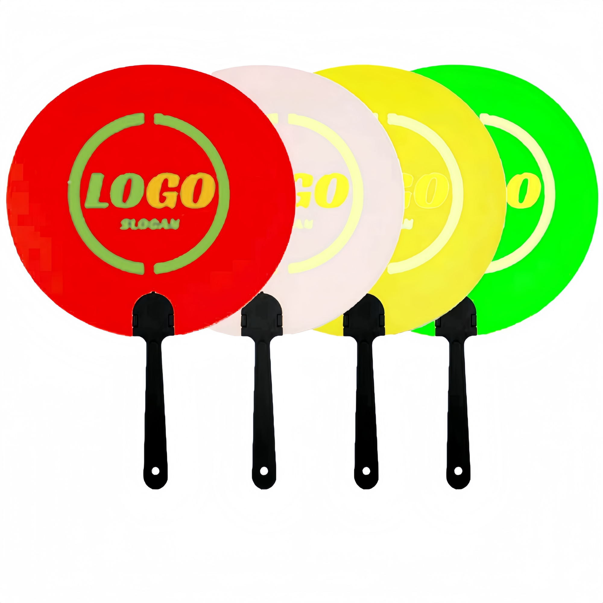 Portable Round Plastic Advertising Hand Fan 2