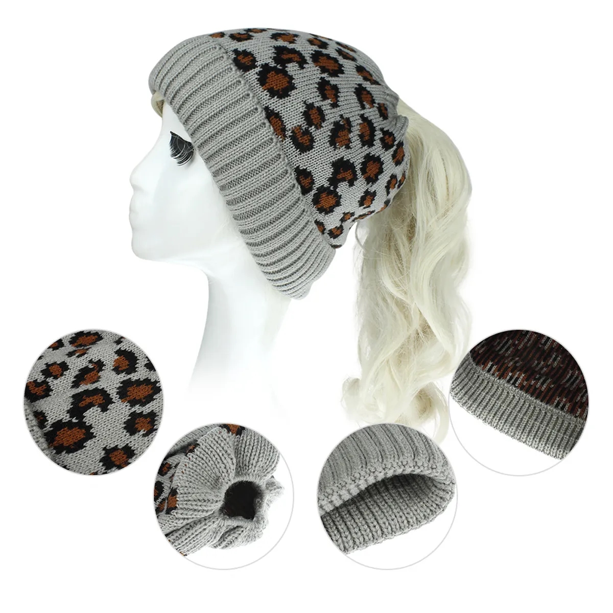 Womens Beanie Ponytail Hat 3