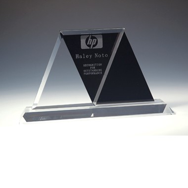 Fancy Diamond Black/Clear crystal award 2