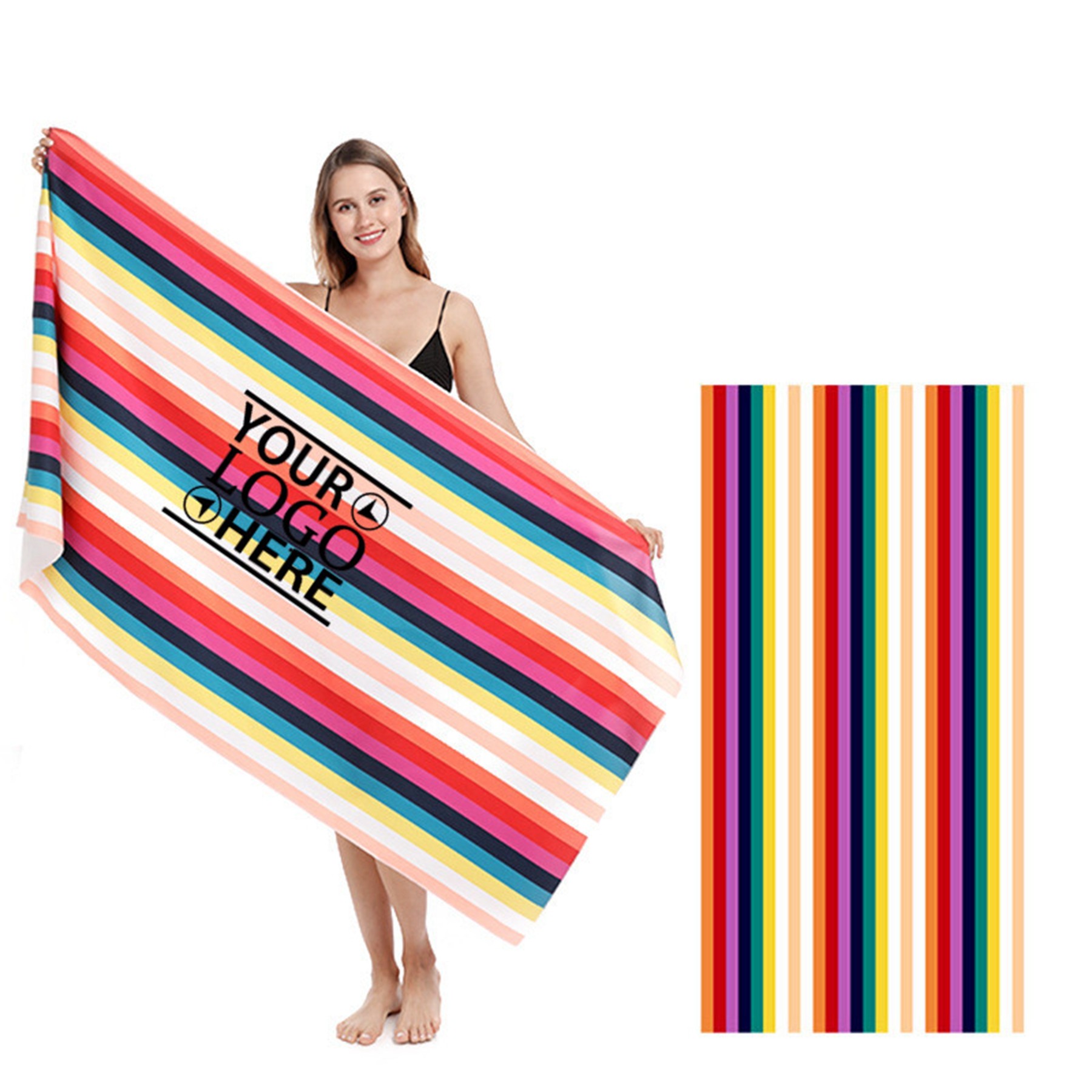 Full Color Printed Microfiber Rectangle Beach Towel 3