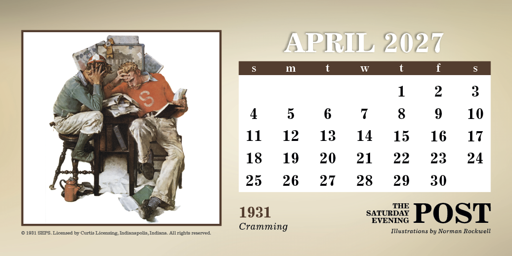 Triumph® Calendars The Saturday Evening Post Illustrations by Norman Rockwell Desk Calendar 19