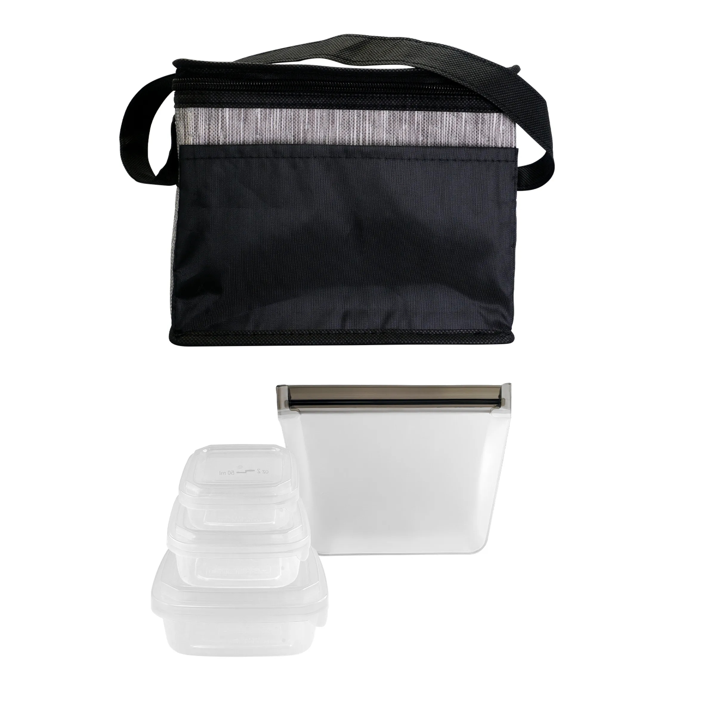 Black Graph Portion Control Reusable Lunch Set 7