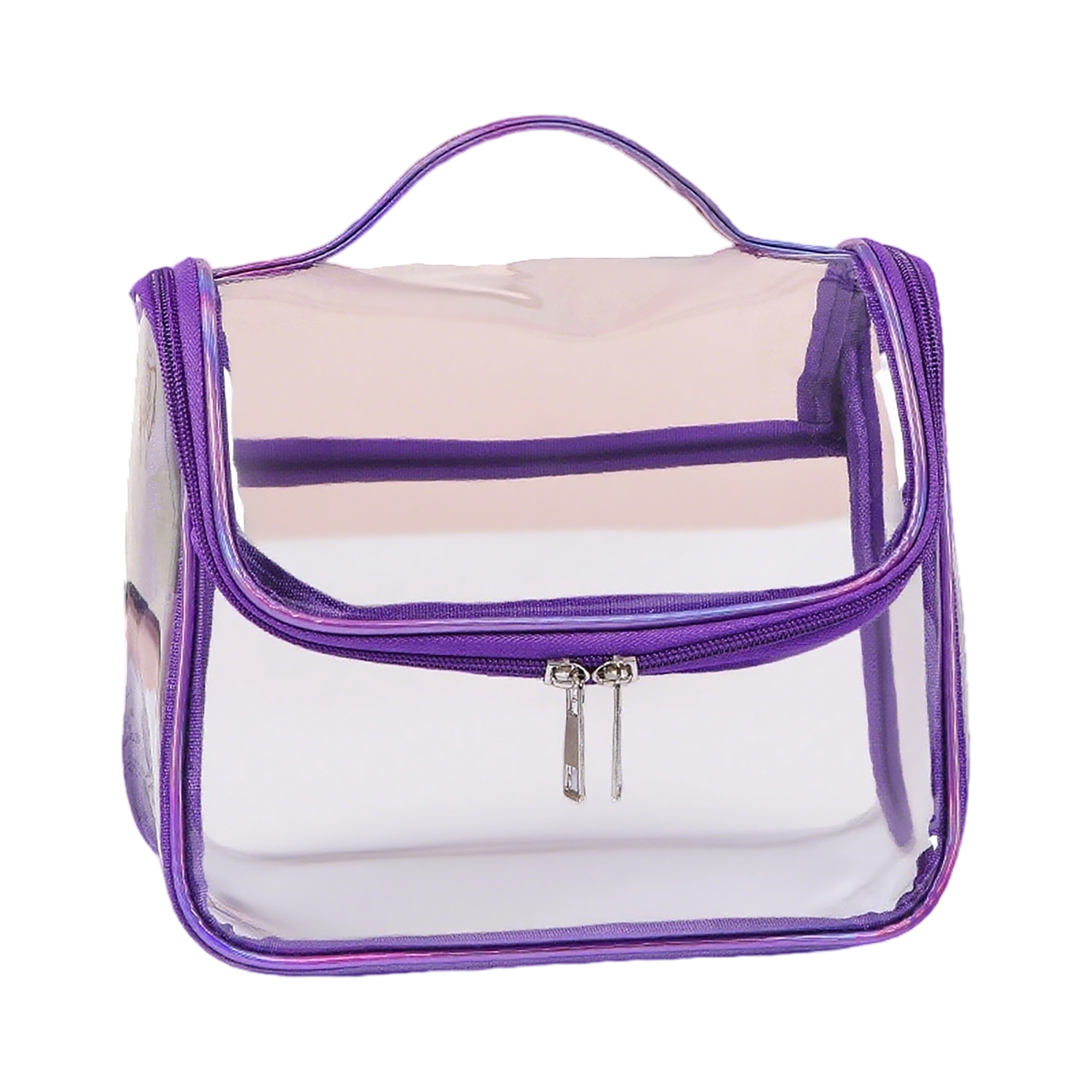 Clear PVC Travel Tote Waterproof Carry Handle 9.1" By 4.7" By 7.5" 4