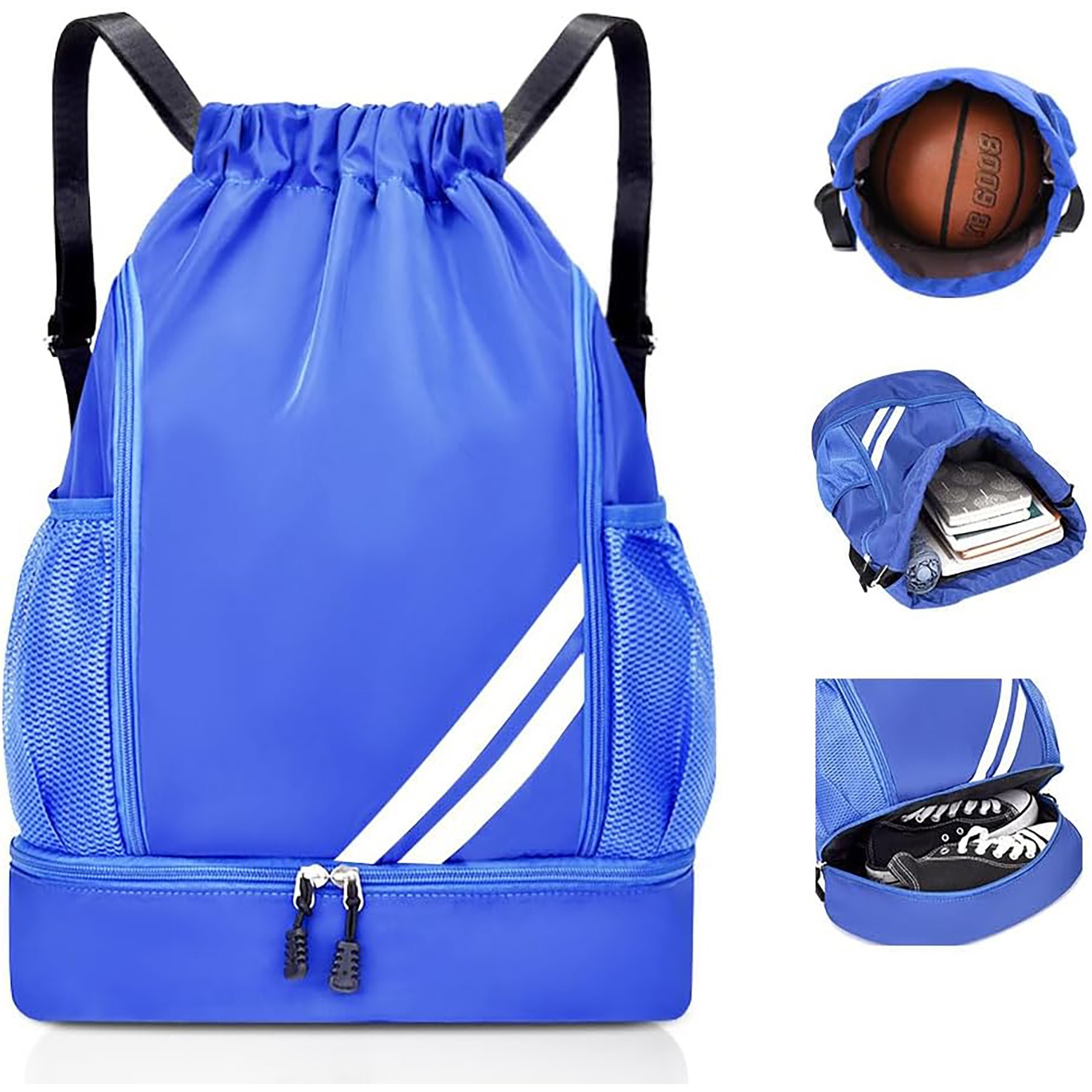 Drawstring Backpack w/Mesh Side Pockets 2