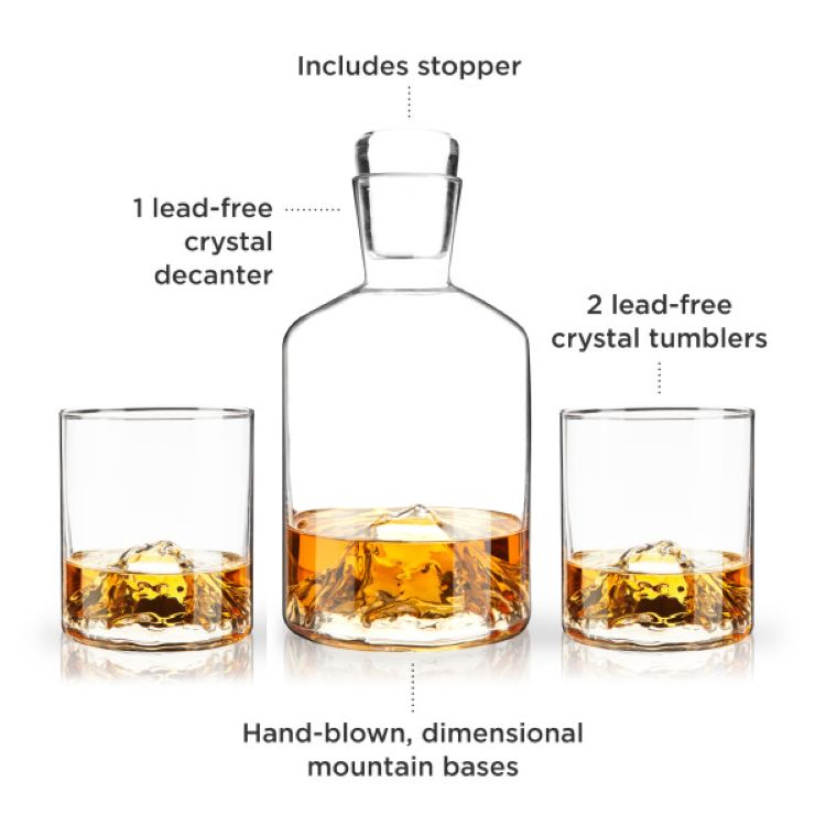 Viski® Mountain Decanter and Tumblers 5