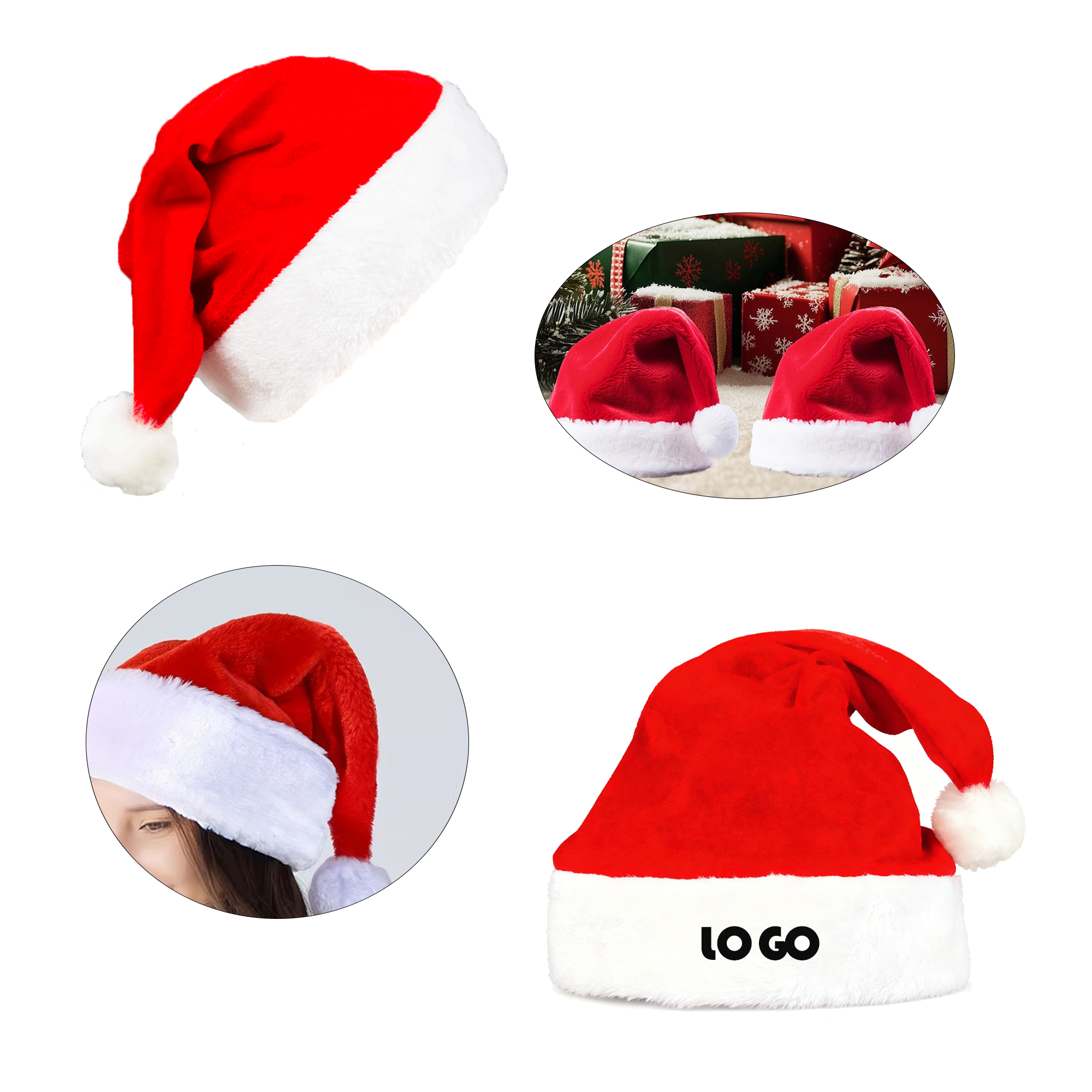 Children's Golden Velvet Christmas Hat 2
