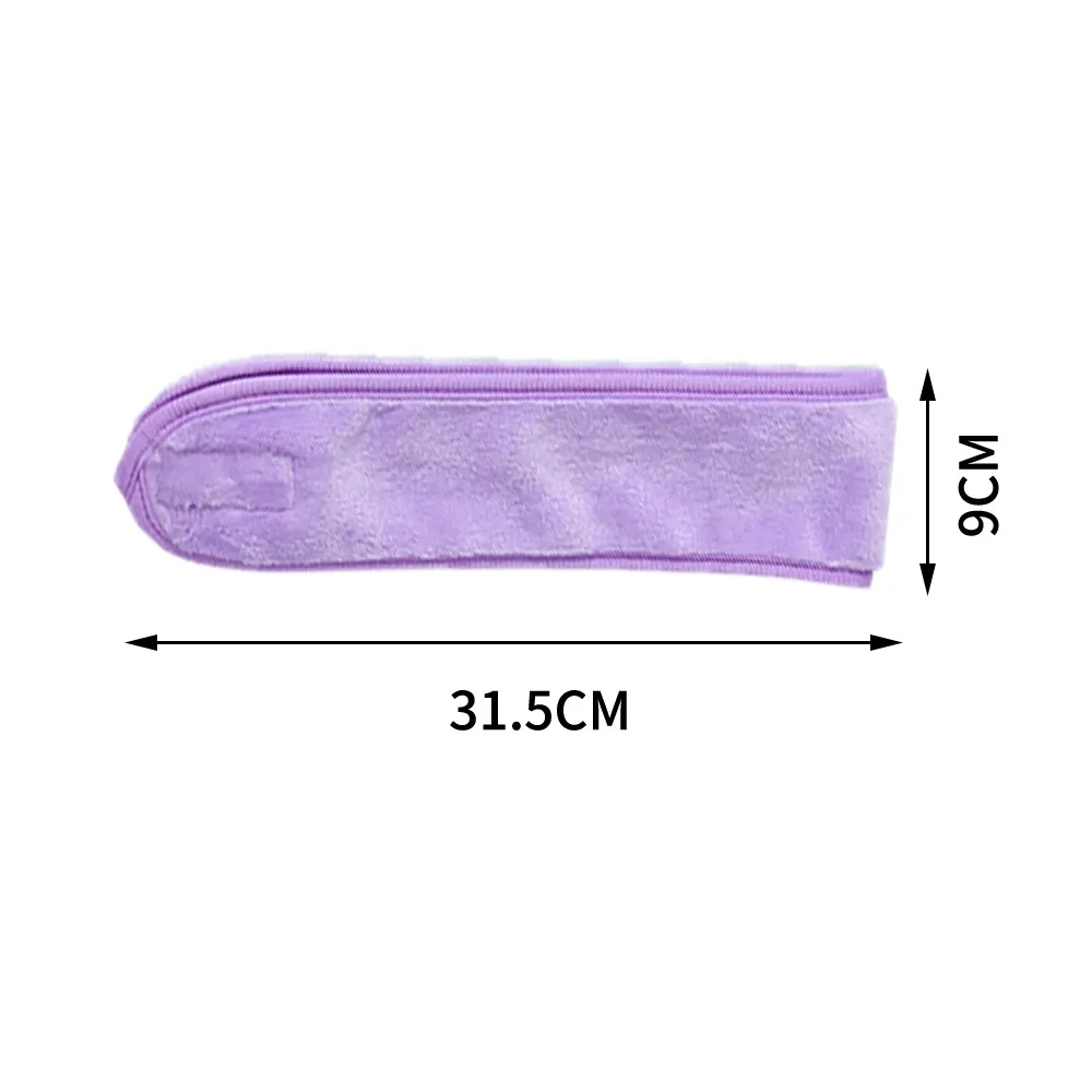 Soft Adjustable Face Wash Headband with Magic Tape Terry 2