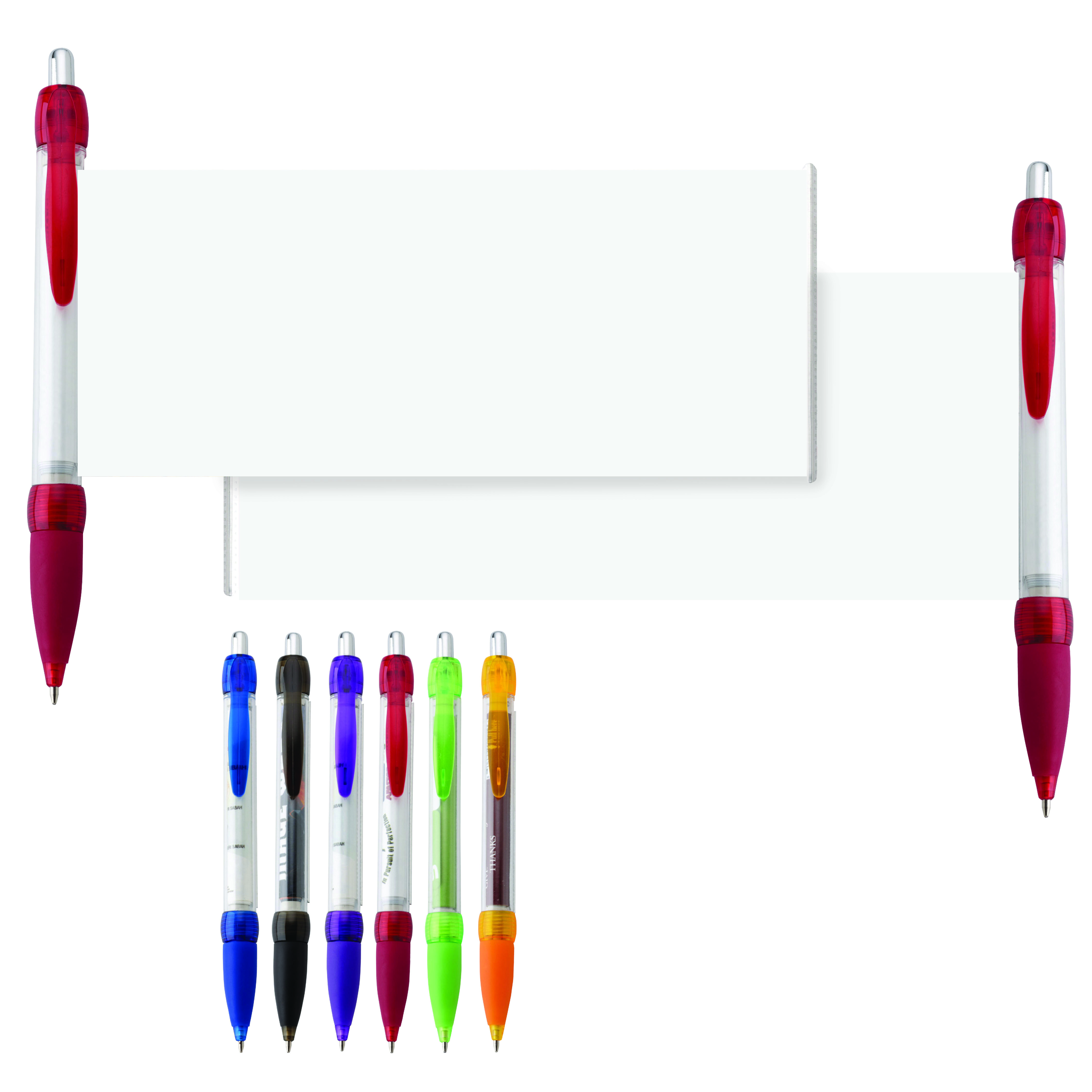 Broadcast ballpoint pen/banner