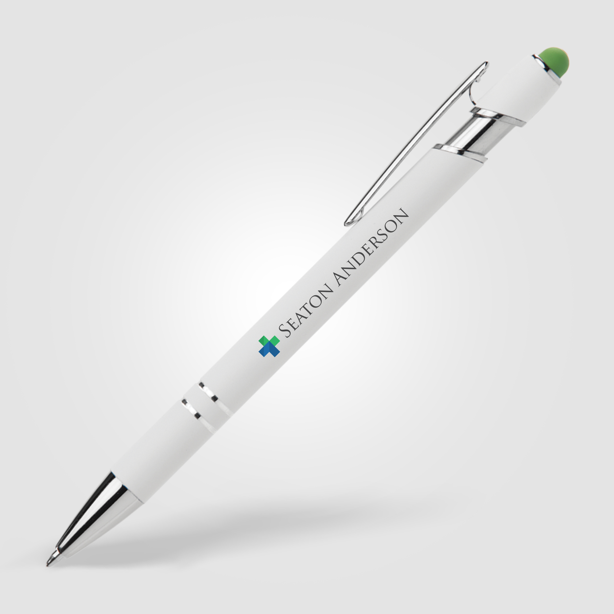 Ellipse Softy White Barrel Metal Pen w/ Stylus 9