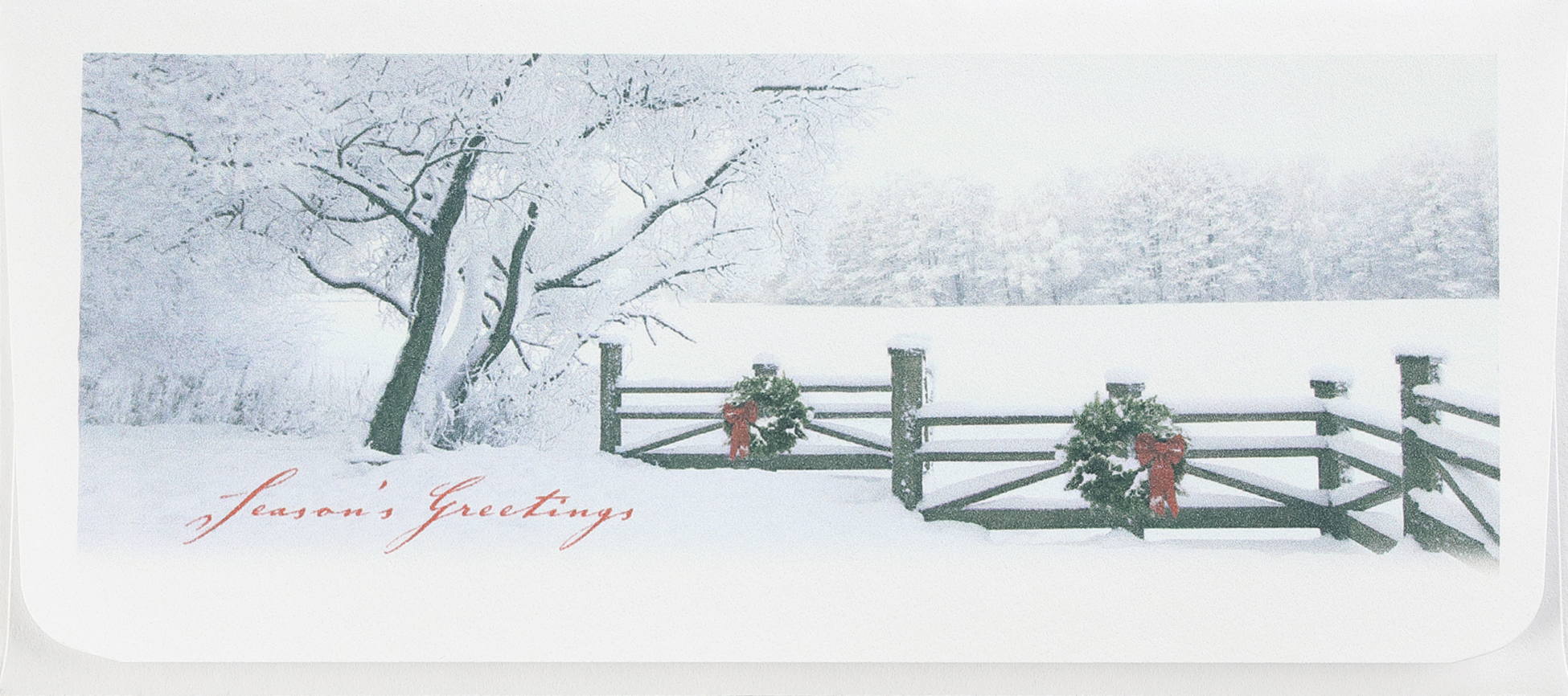 Winter Fence Currency Envelope (Snowy Field) 1