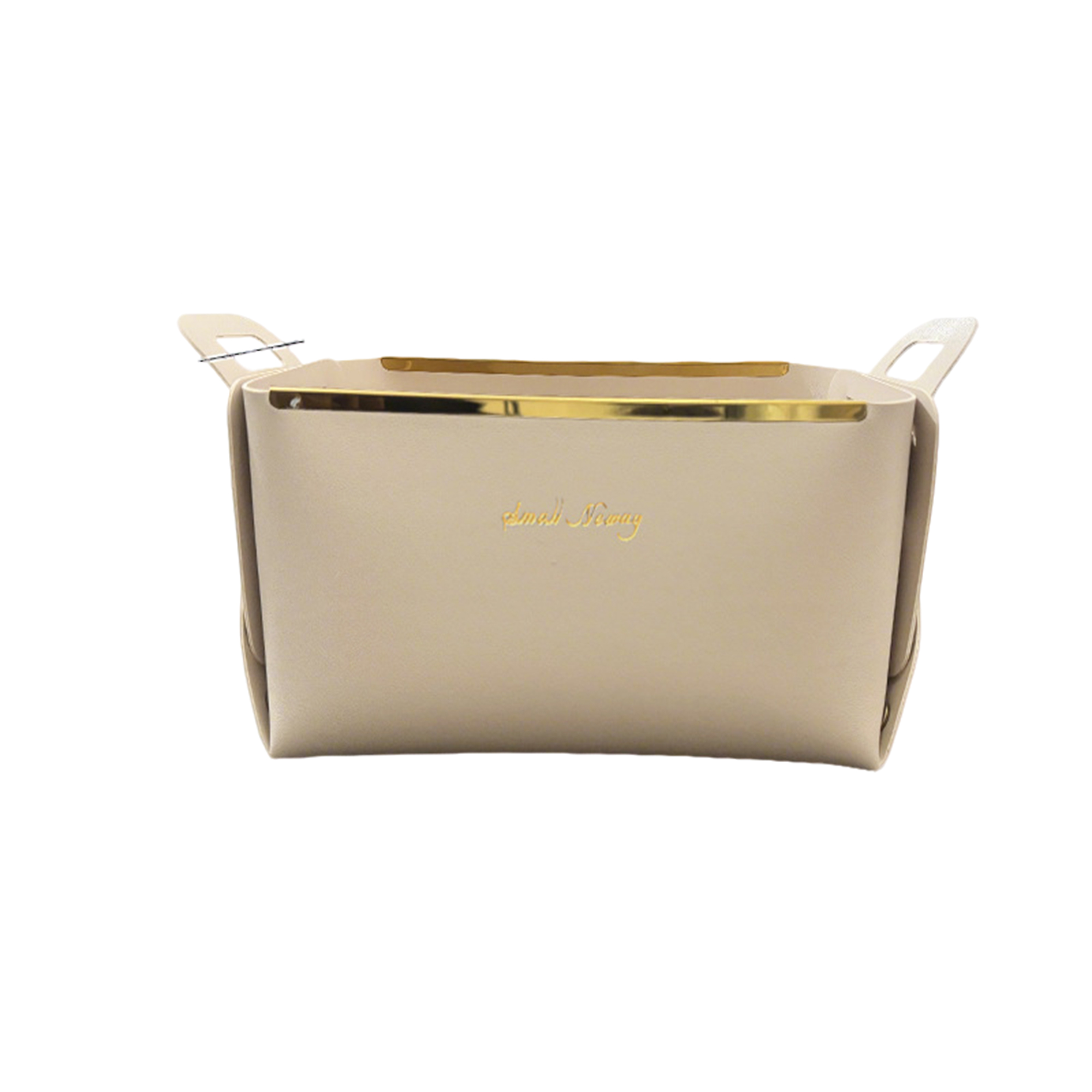 Pu Leather Collapsible Desktop Basket 9" x 5.6" x 5" 6