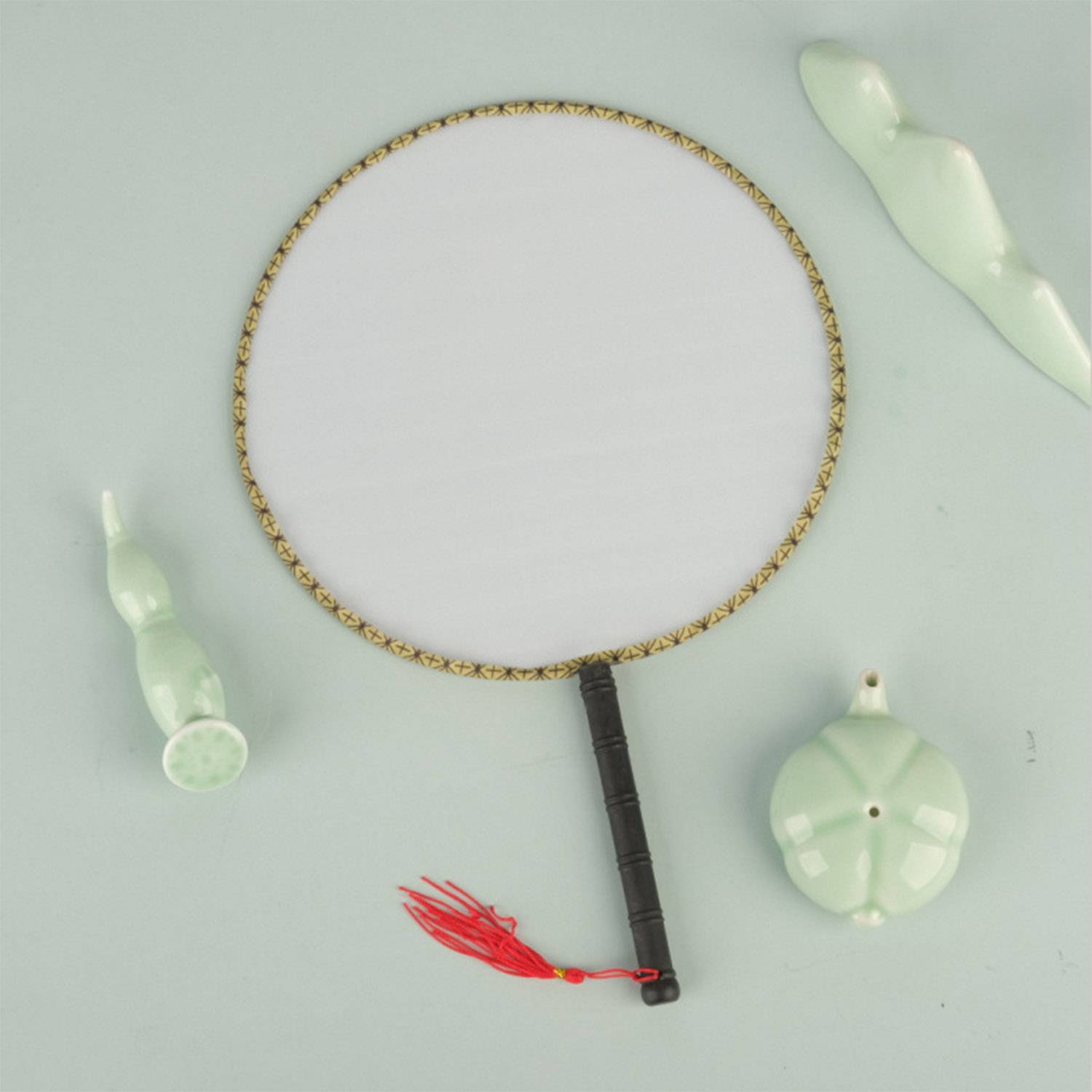 DIY Hand-Painted Court Fan W/ Tassels 2