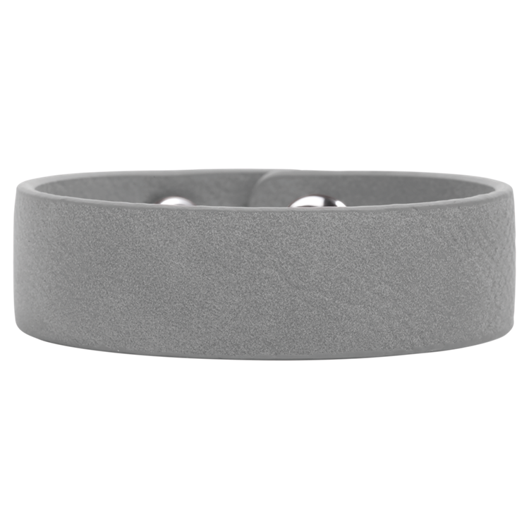 8 1/2" x 3/4" Gray Leatherette Youth Cuff Bracelet 3