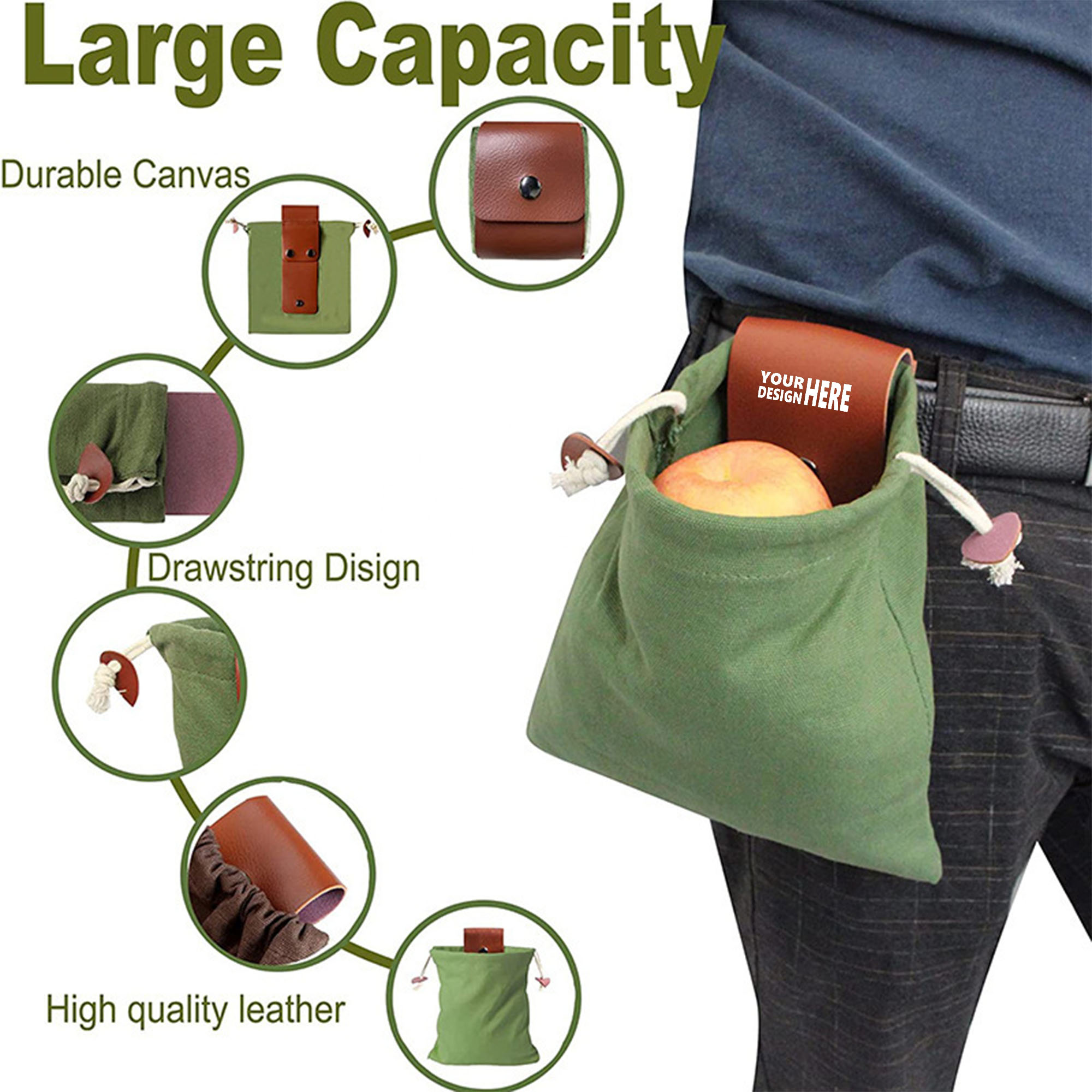 Multipurpose Canvas Waist Bag for Camping & Harvesting 2