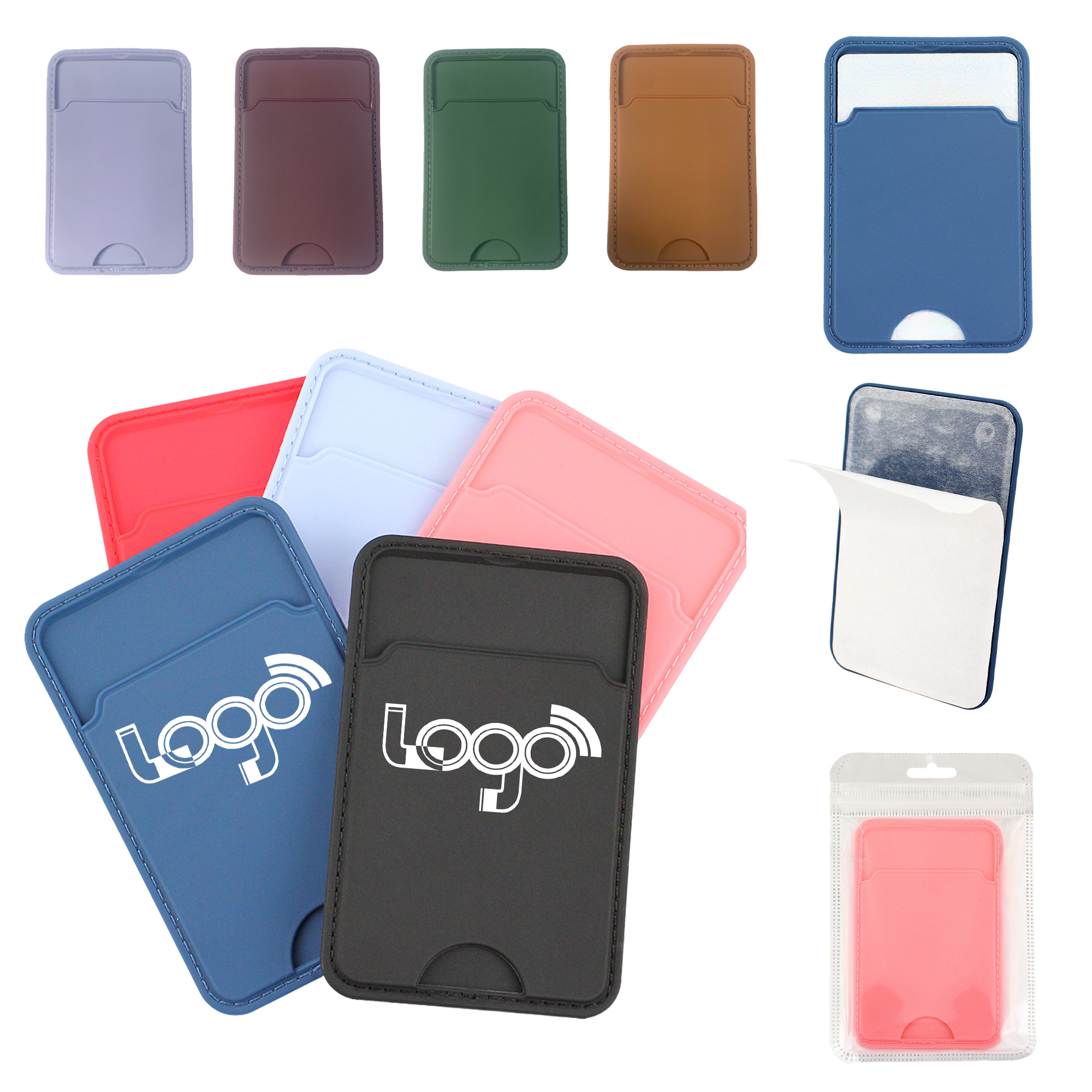 Slim TPU Stick-On Card Holder for Phones 5