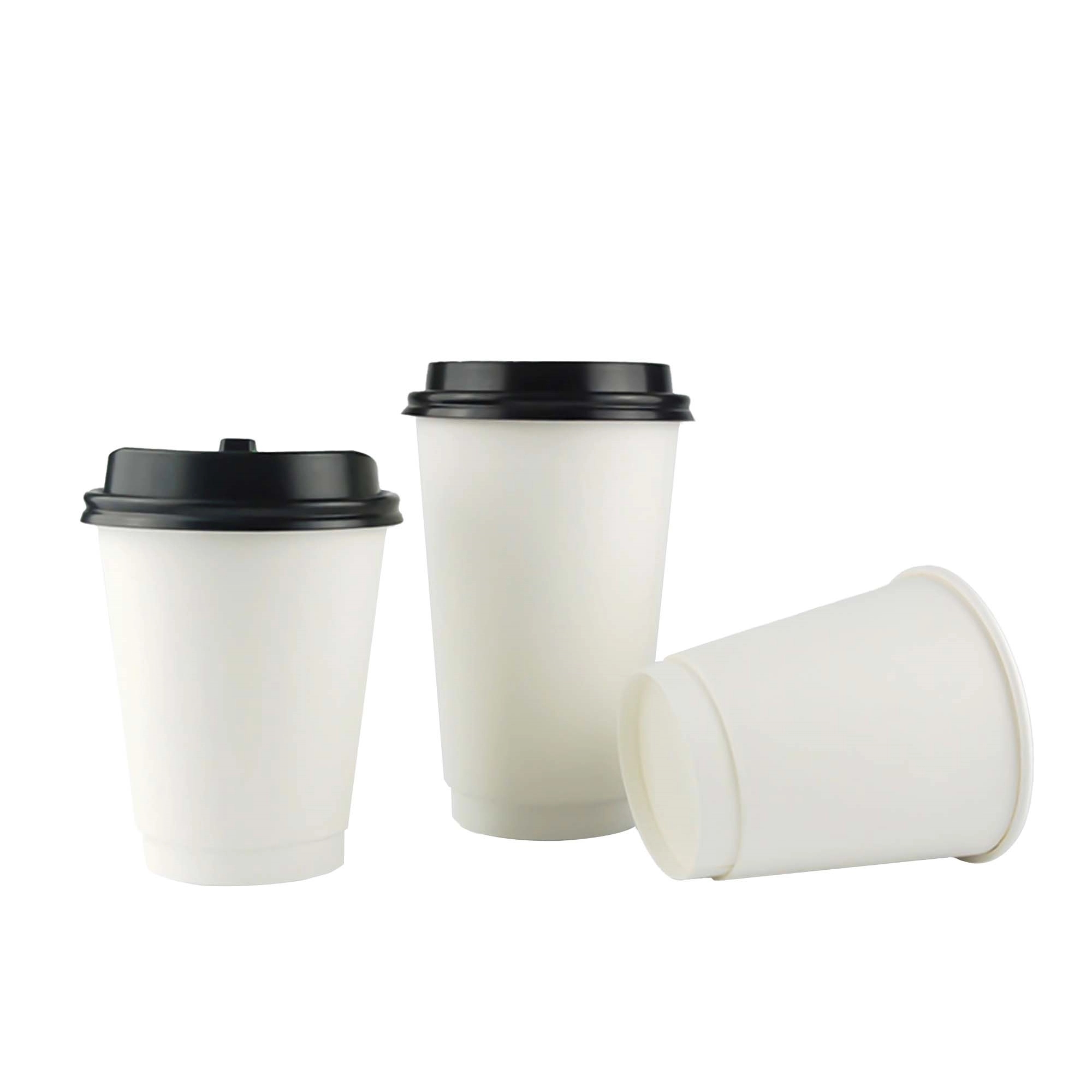 12 Oz Disposable Double-wall Paper Coffee Cup With Lids 4