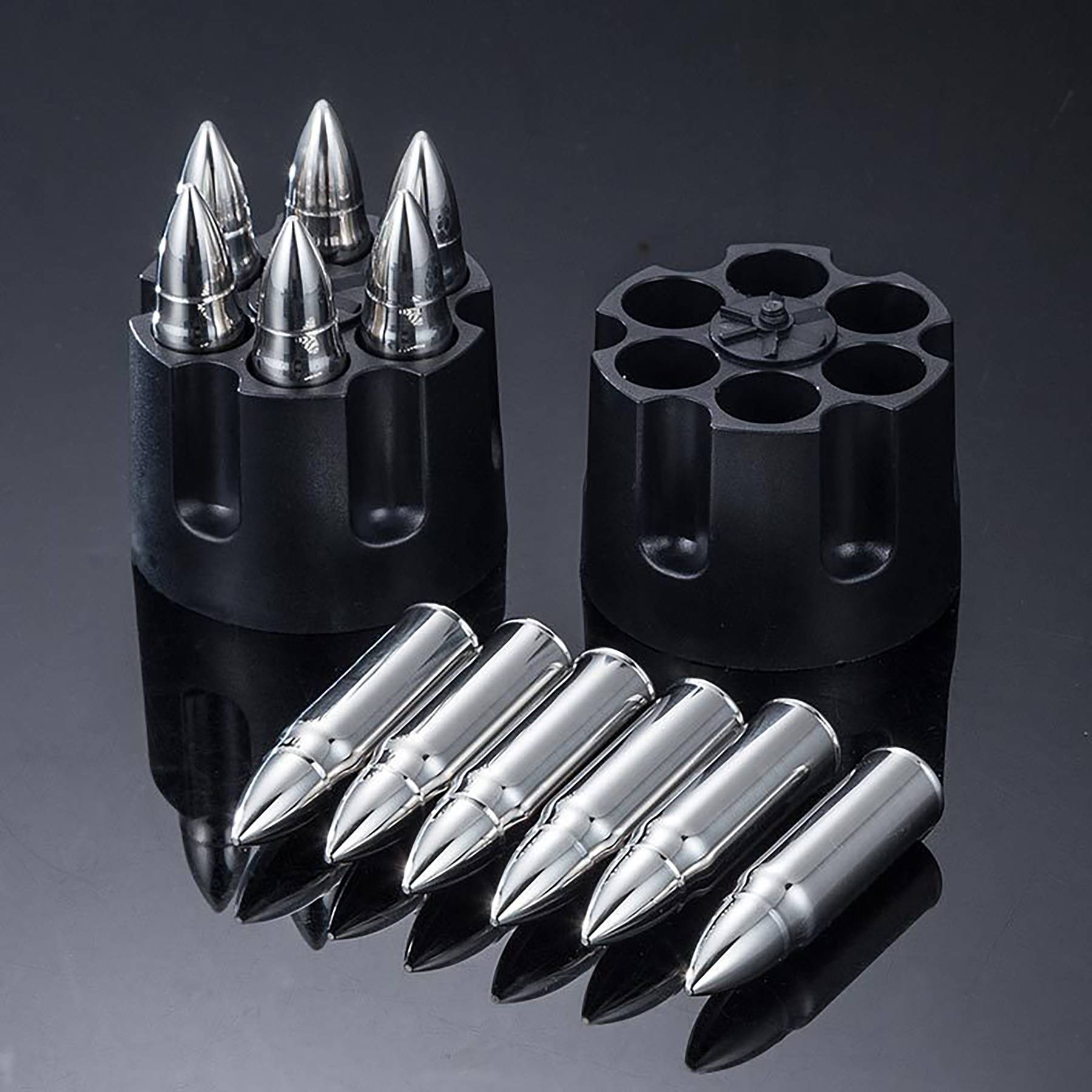 Stainless Steel Bullet Ice Cube Set For Whiskey 5