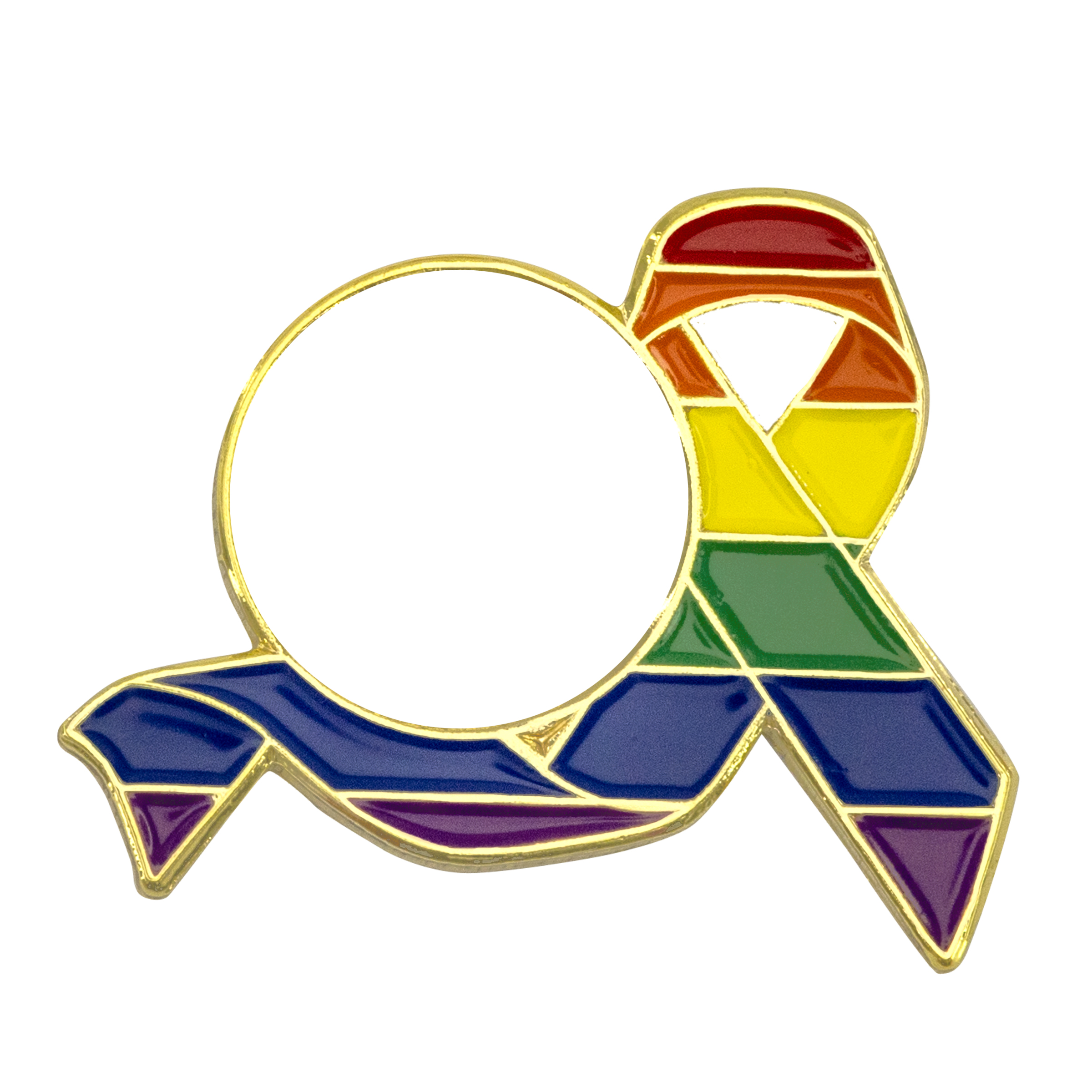 Rainbow Ribbon Lapel Pins w/ Custom Logo 7
