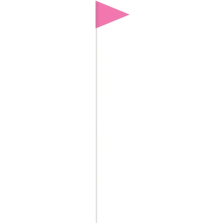 Solid Color Pink Pennant Field Flag w/White Staff 4